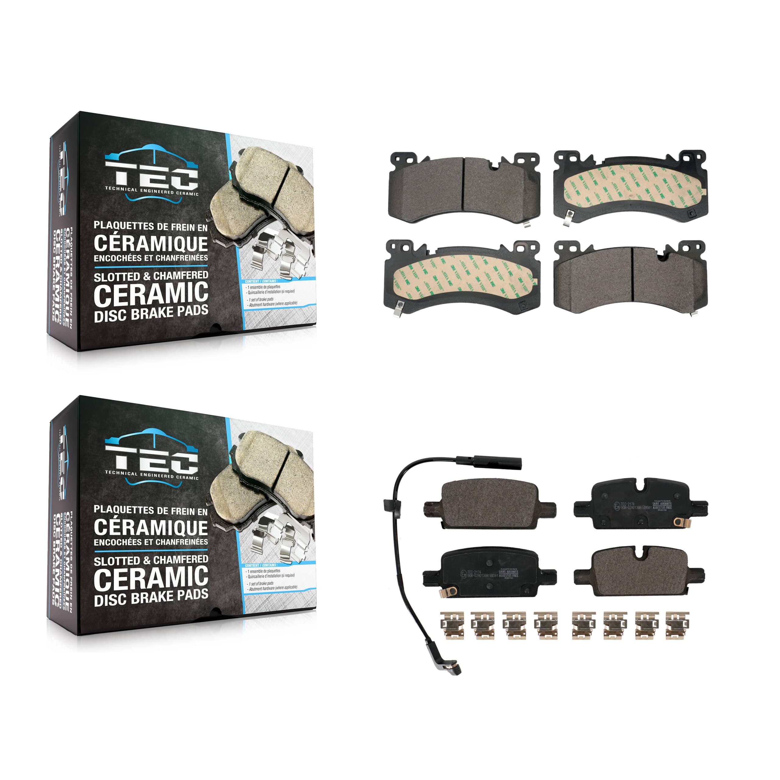 TEC - KTC-100844 - Front and Rear Disc Brake Pad Kits
