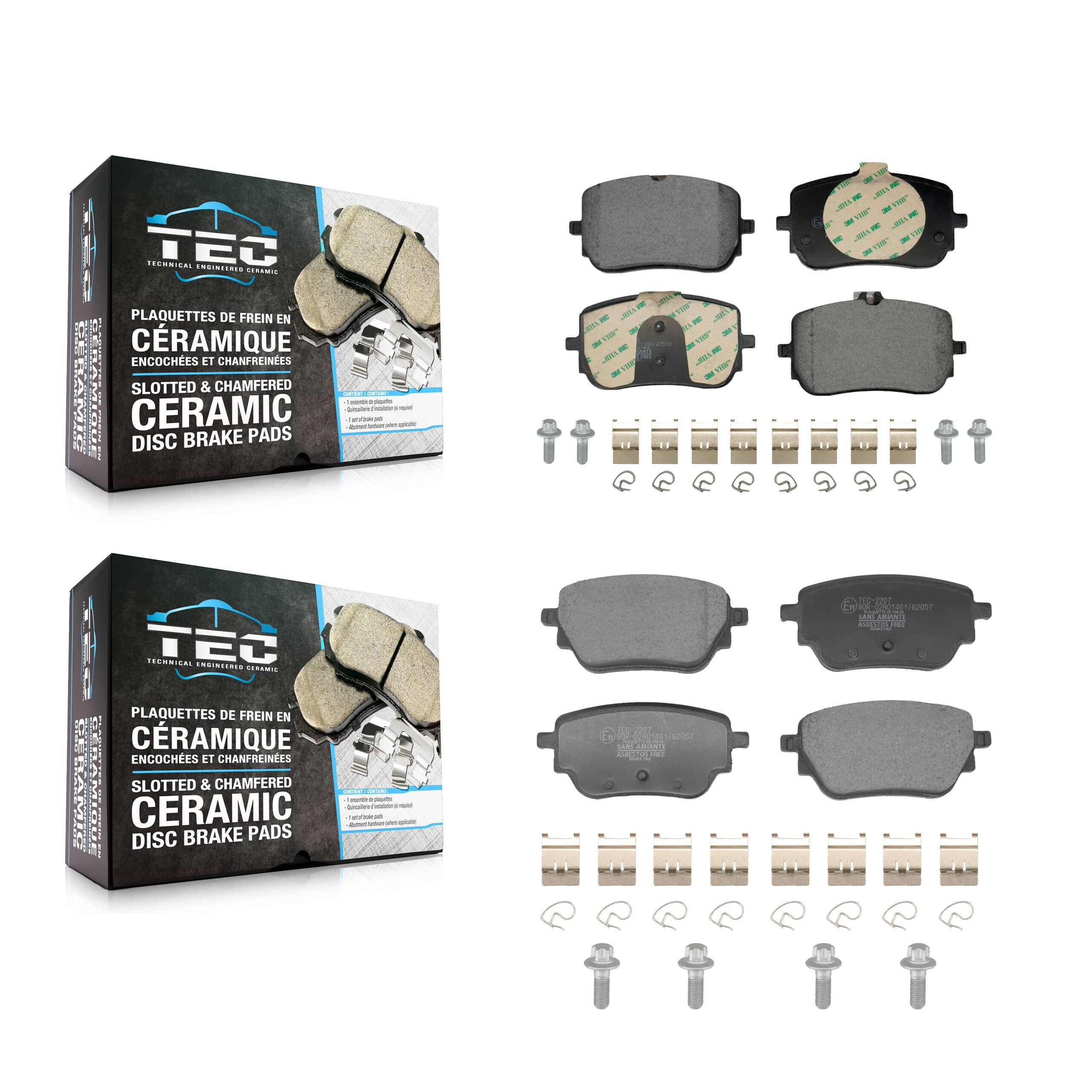 TEC - KTC-100845 - Front and Rear Disc Brake Pad Kits