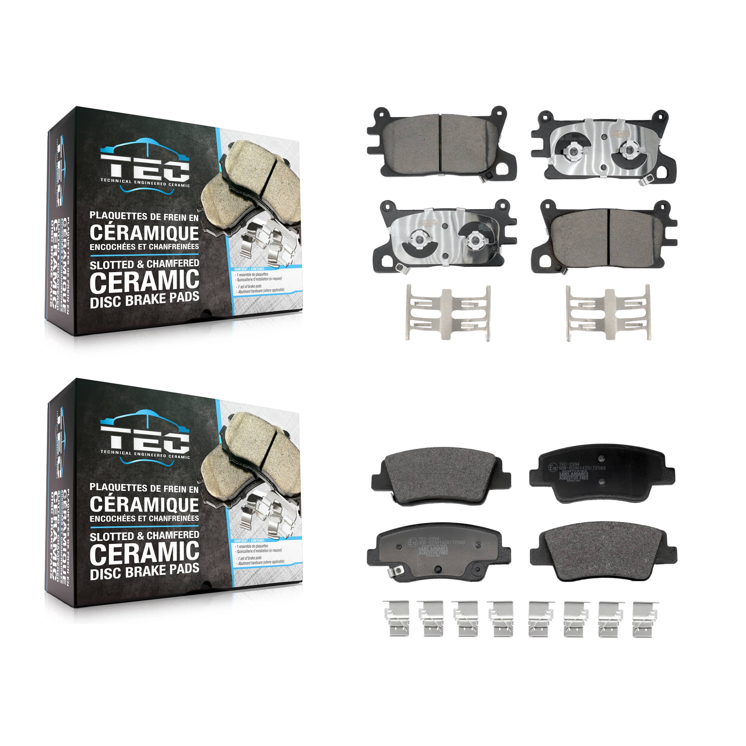 TEC - KTC-100855 - Front and Rear Disc Brake Pad Kits