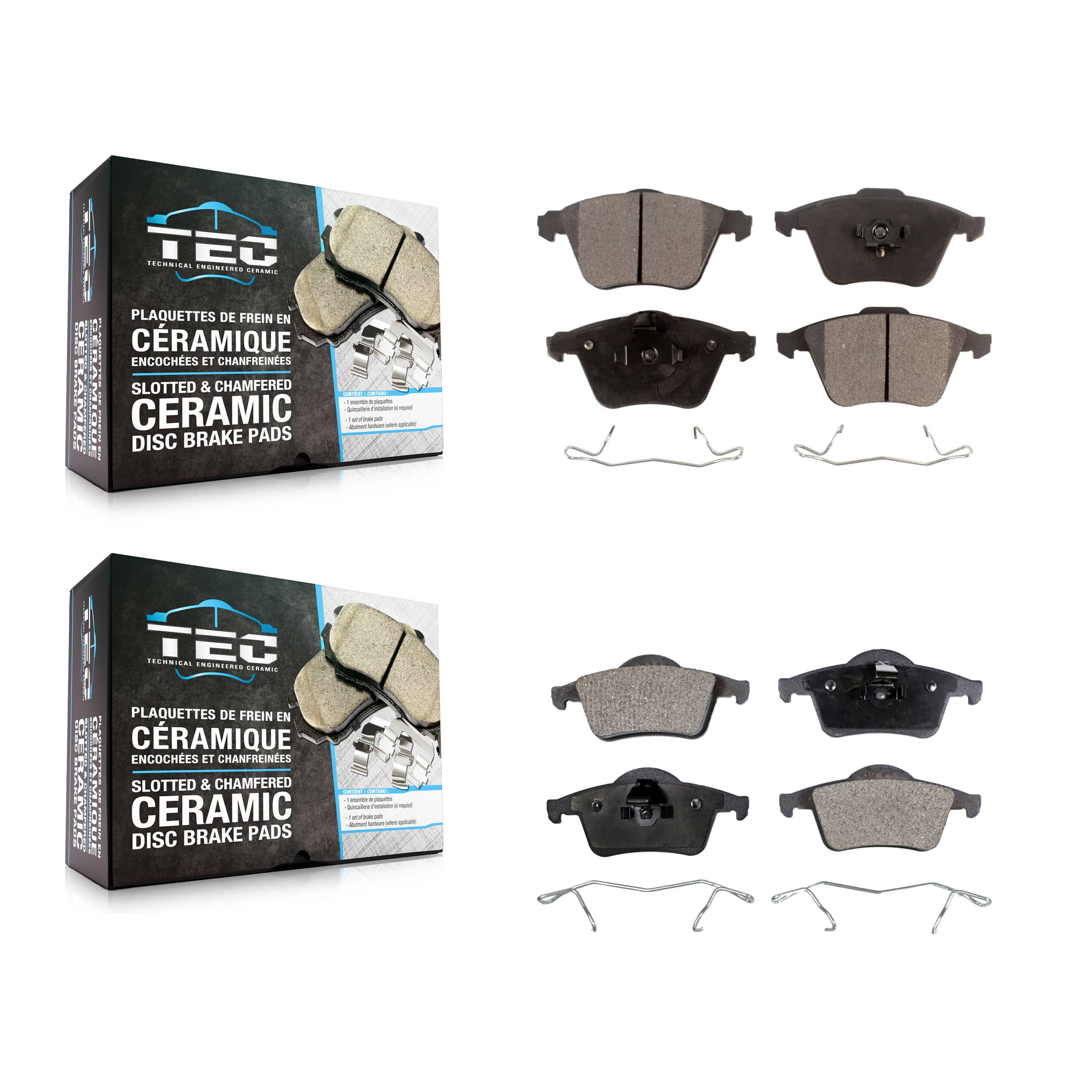 TEC - KTC-100886 - Front and Rear Disc Brake Pad Kits