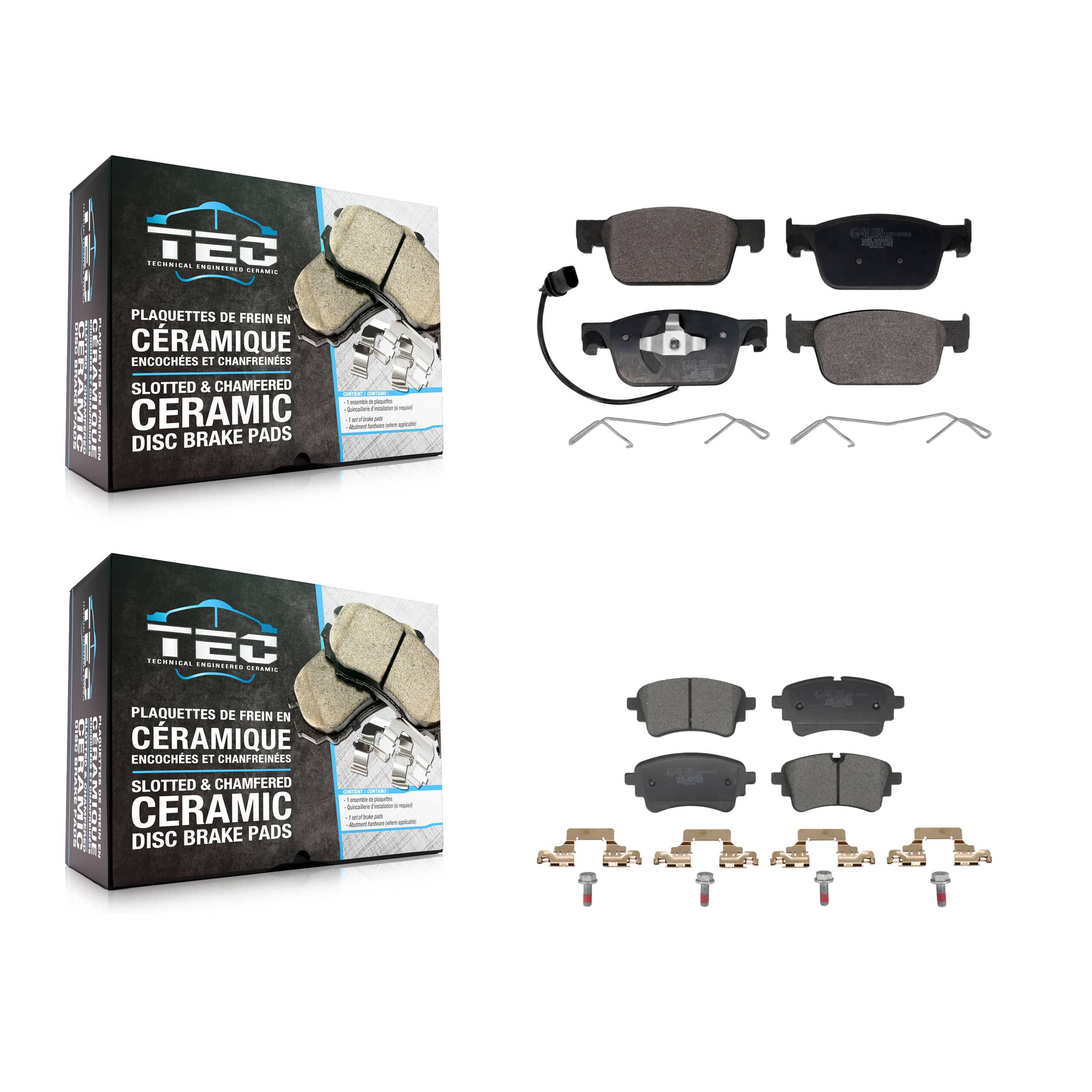 TEC - KTC-100887 - Front and Rear Disc Brake Pad Kits