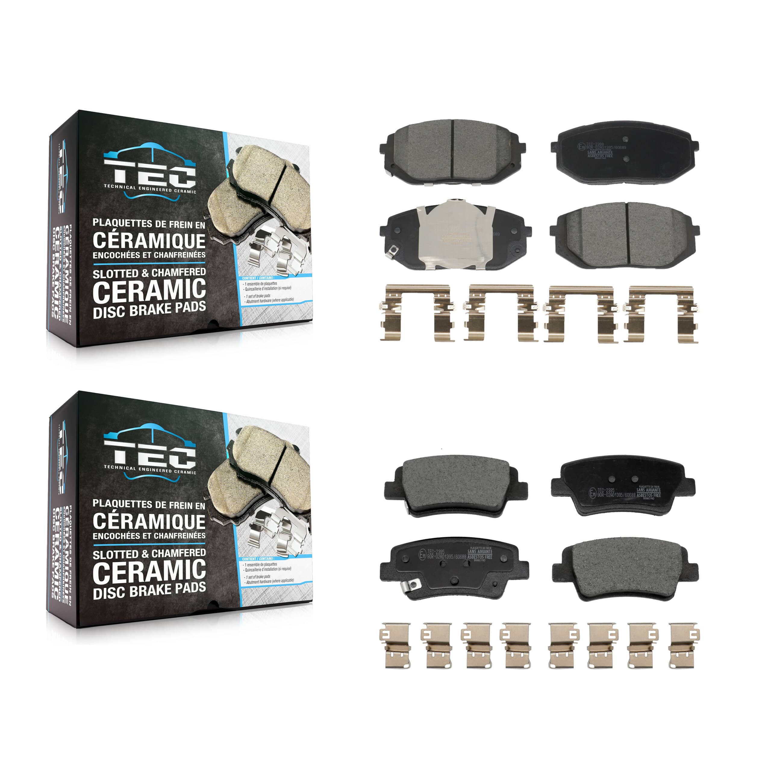 TEC - KTC-100905 - Front and Rear Disc Brake Pad Kits