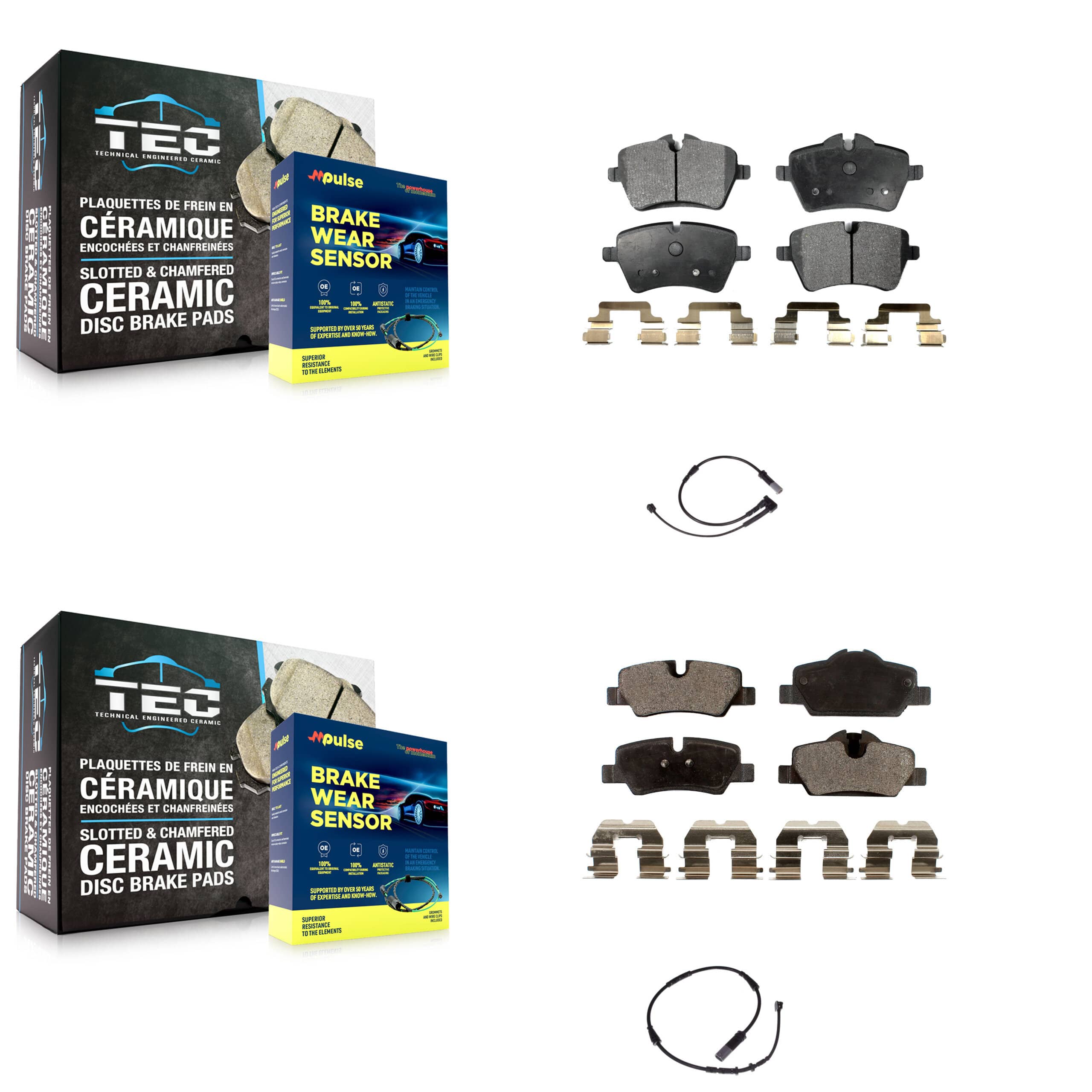 TEC - KTW-100232 - Front and Rear Disc Brake Pad Kits