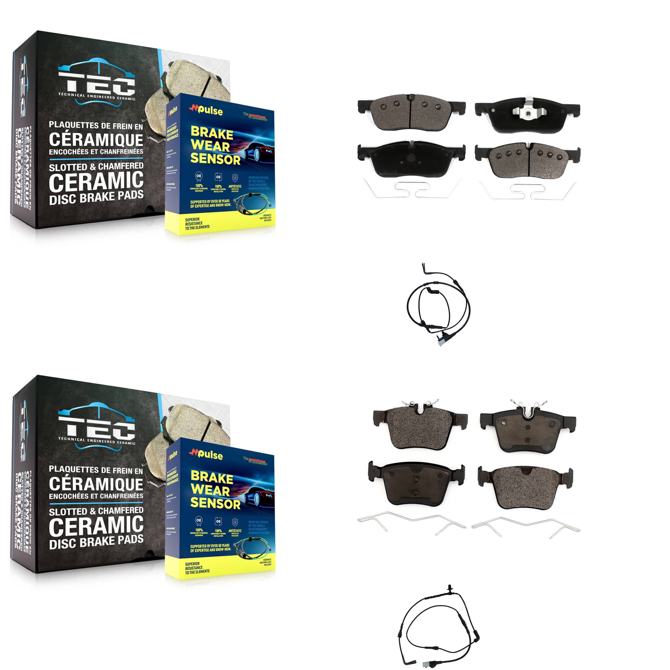 TEC - KTW-100250 - Front and Rear Disc Brake Pad Kits