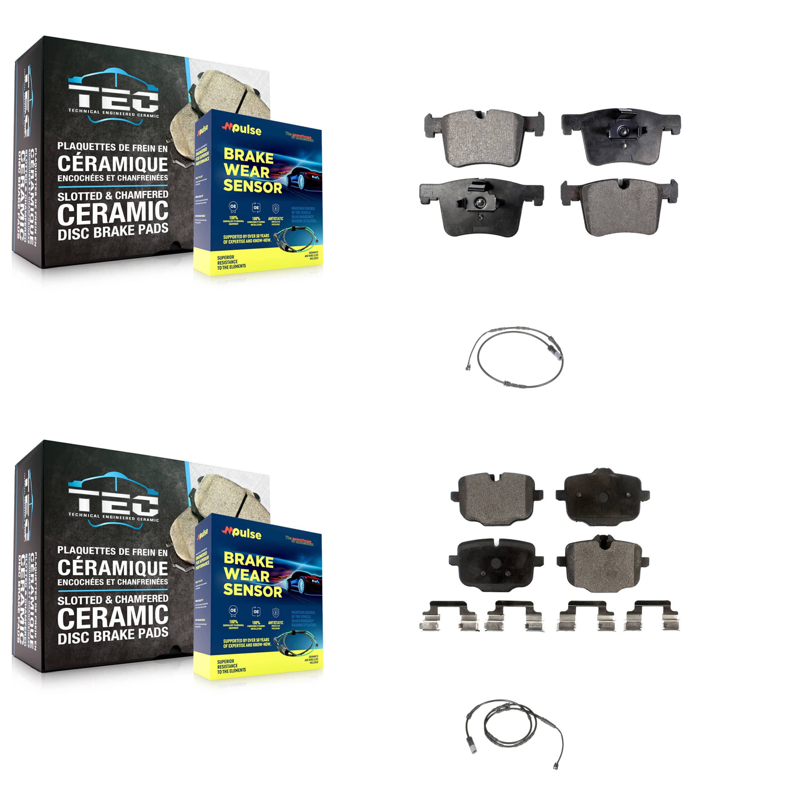 TEC - KTW-100257 - Front and Rear Disc Brake Pad Kits