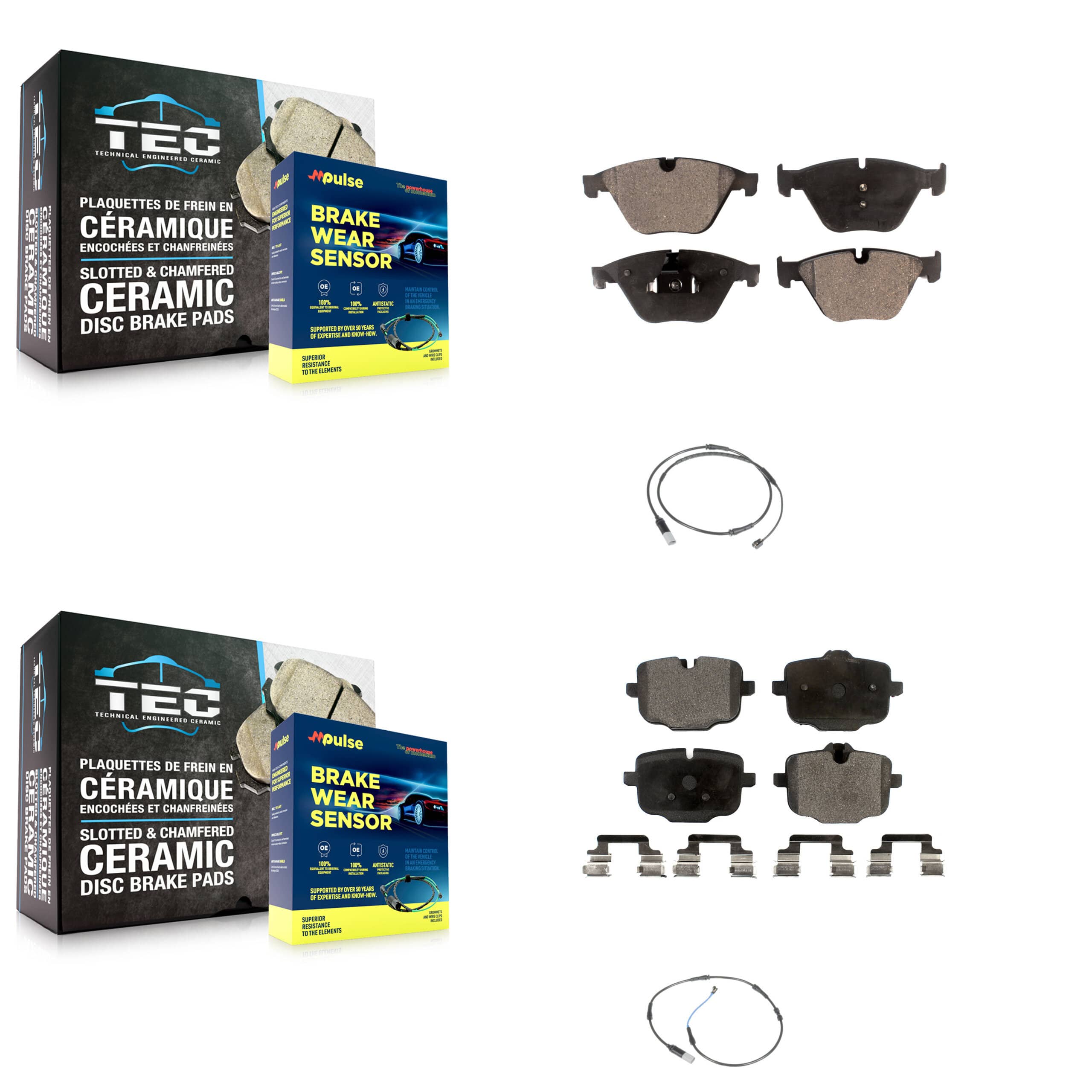 TEC - KTW-100259 - Front and Rear Disc Brake Pad Kits
