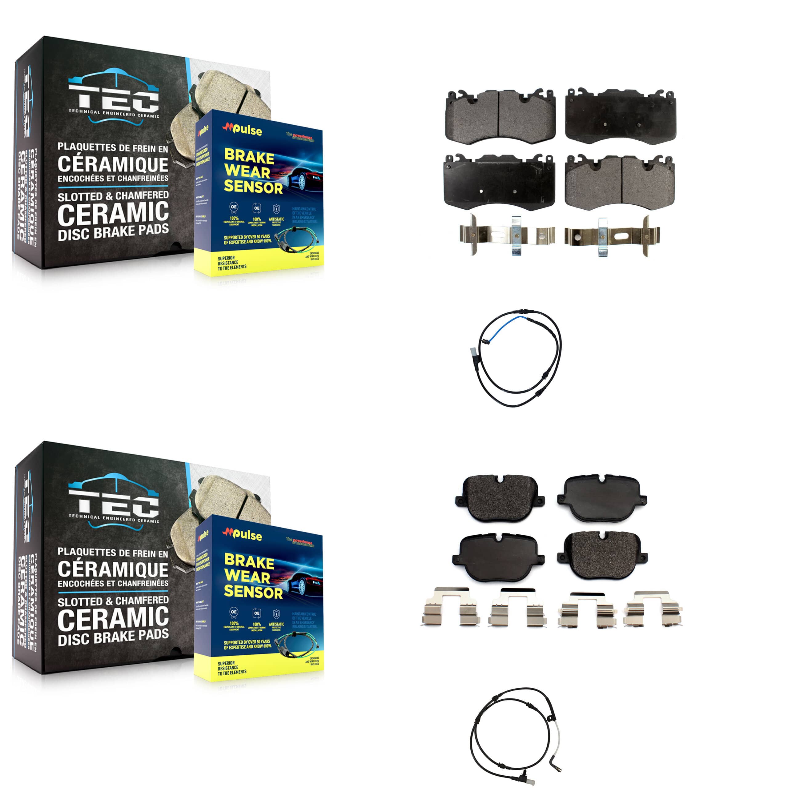 TEC - KTW-100266 - Front and Rear Disc Brake Pad Kits