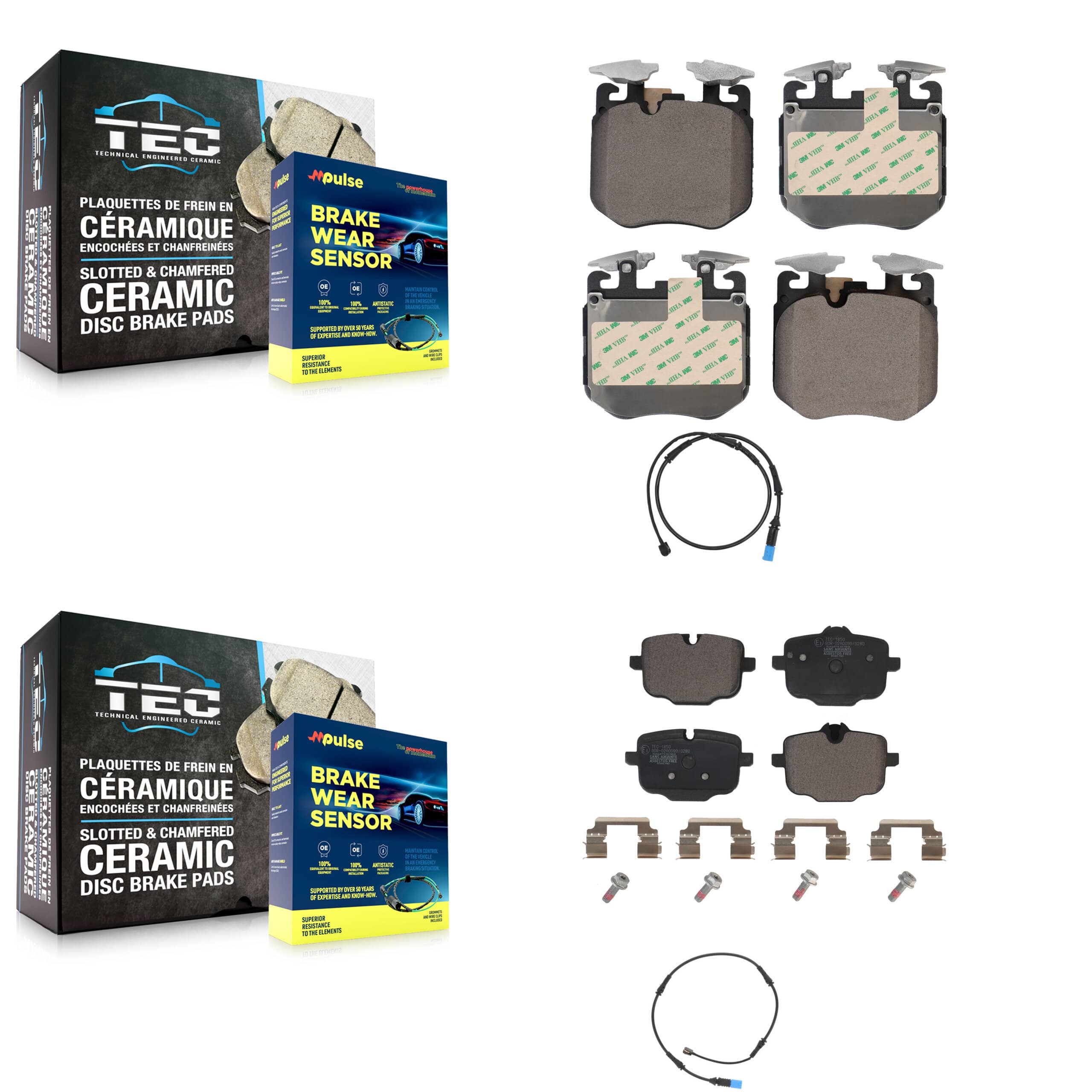 TEC - KTW-100276 - Front and Rear Disc Brake Pad Kits