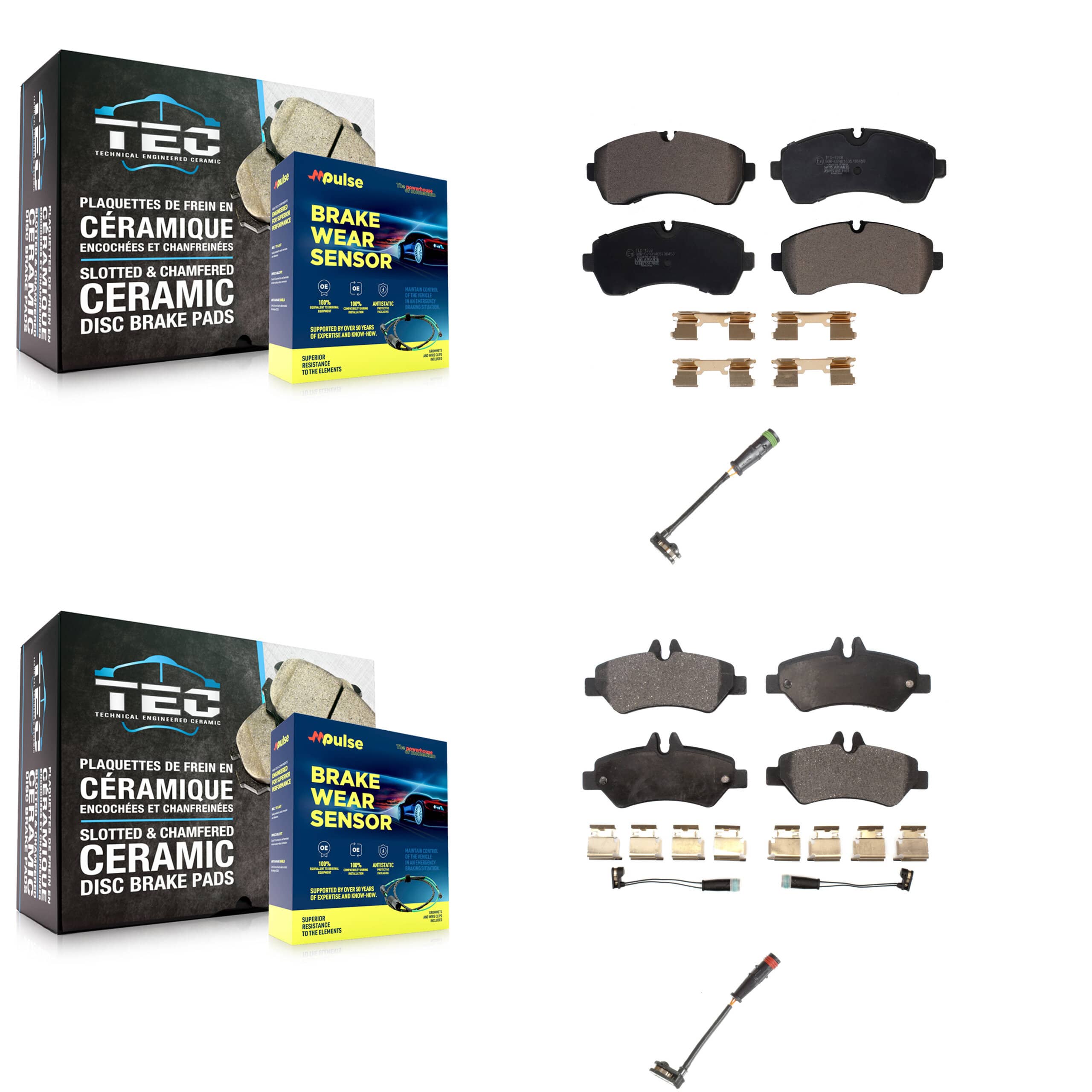 TEC - KTW-100307 - Front and Rear Disc Brake Pad Kits