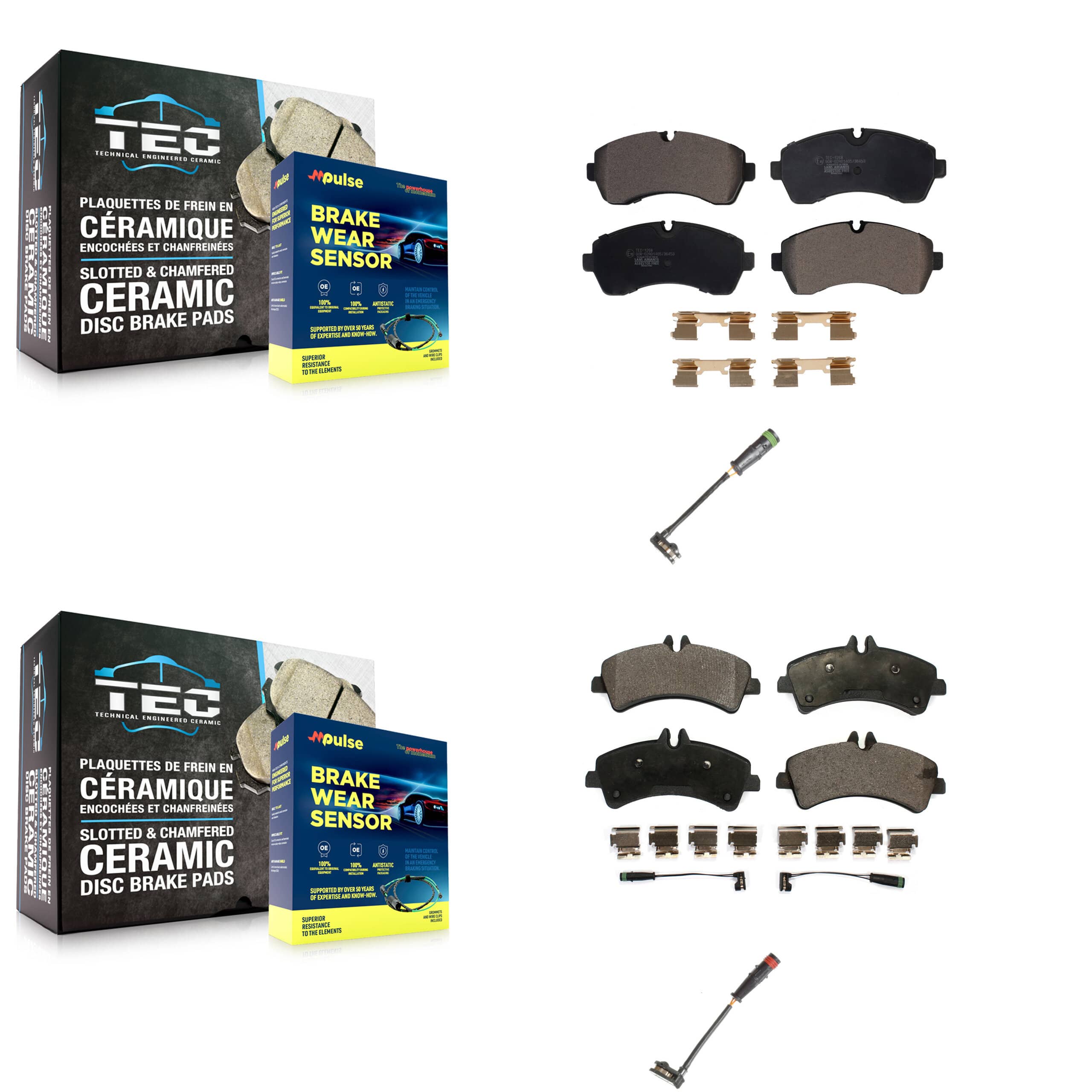TEC - KTW-100309 - Front and Rear Disc Brake Pad Kits