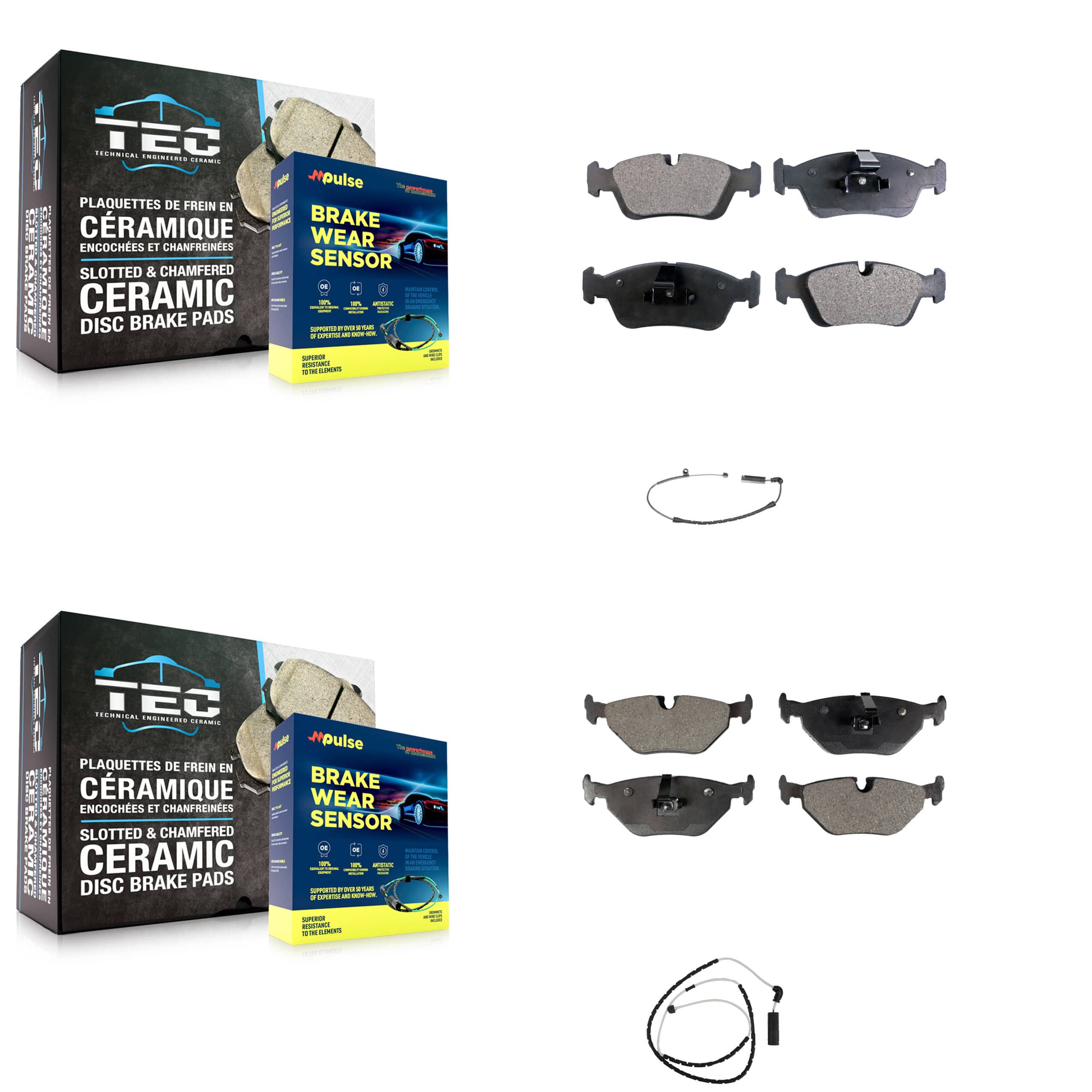 TEC - KTW-100314 - Front and Rear Disc Brake Pad Kits