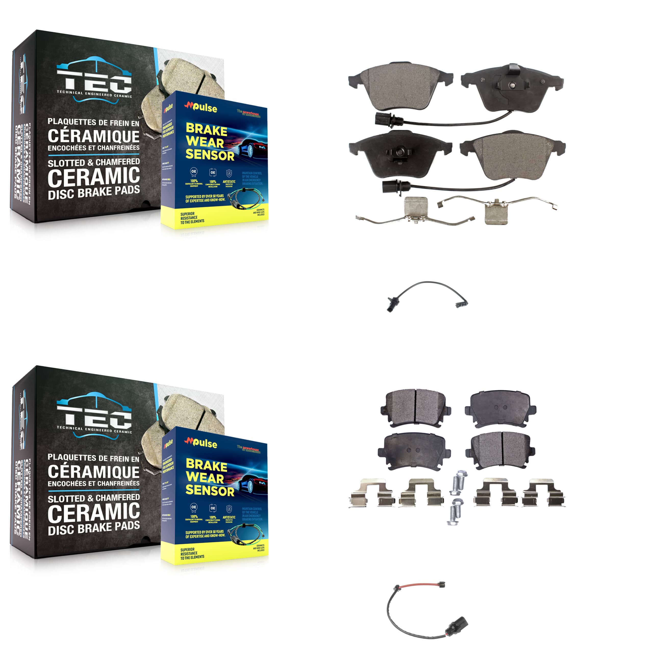 TEC - KTW-100317 - Front and Rear Disc Brake Pad Kits
