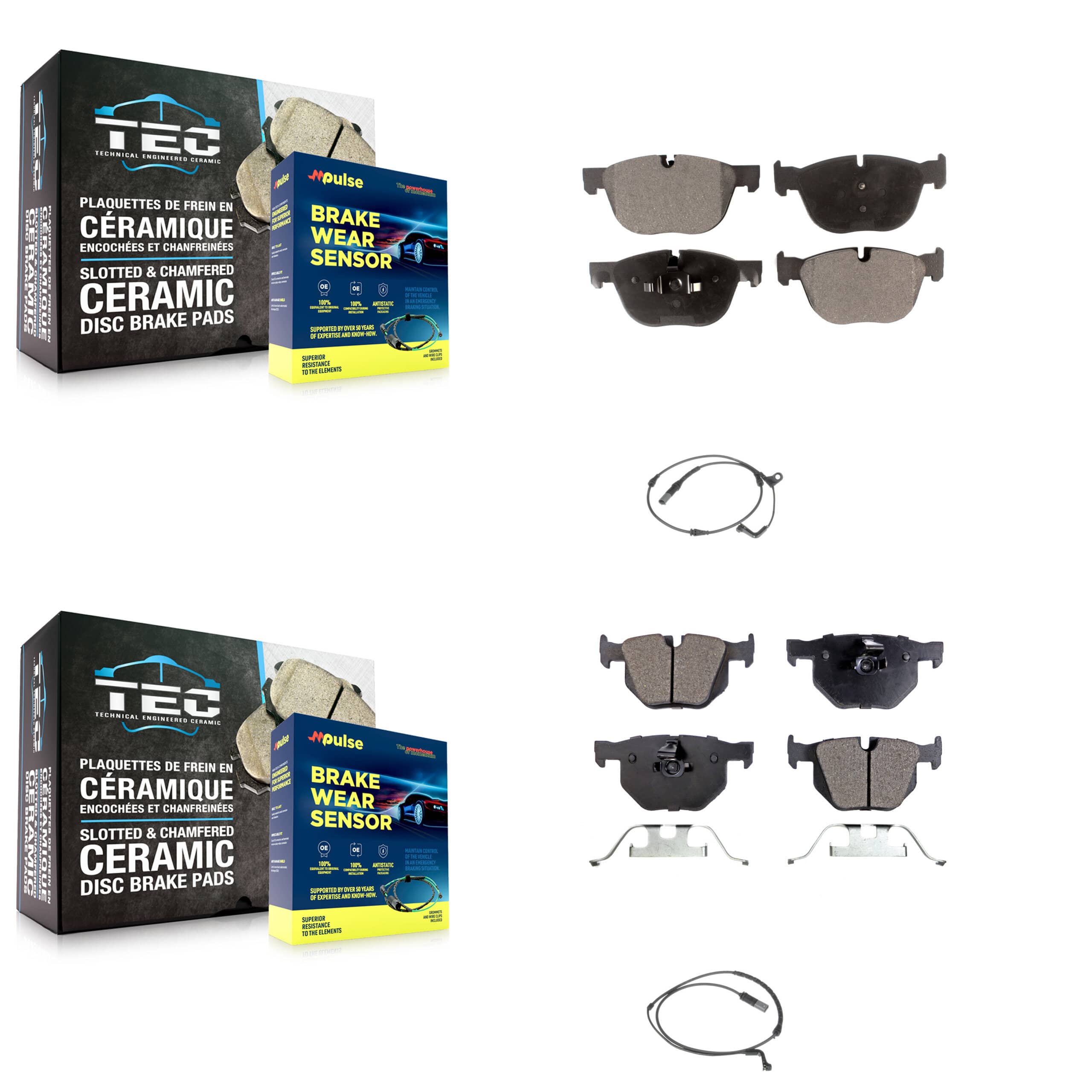 TEC - KTW-100336 - Front and Rear Disc Brake Pad Kits