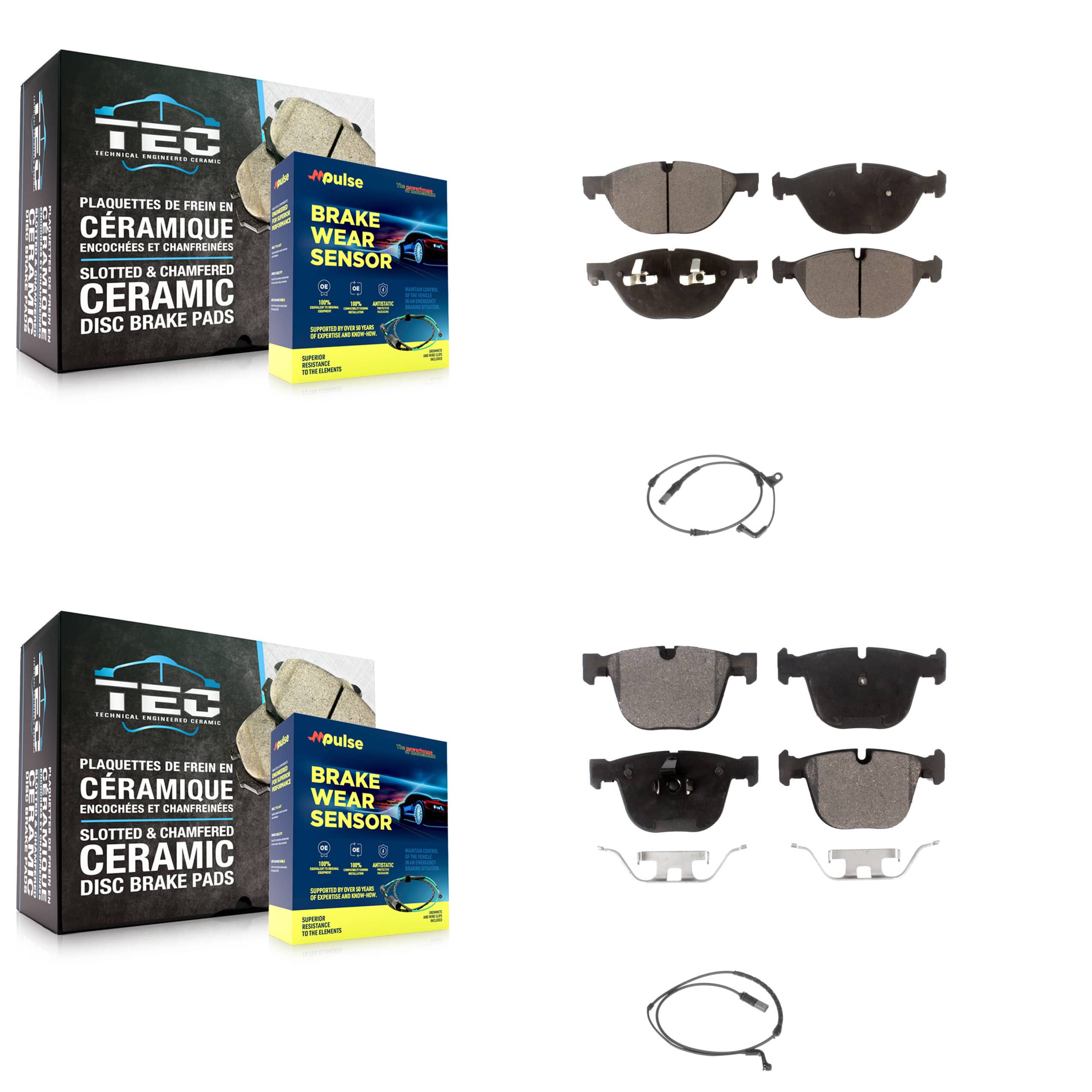TEC - KTW-100338 - Front and Rear Disc Brake Pad Kits