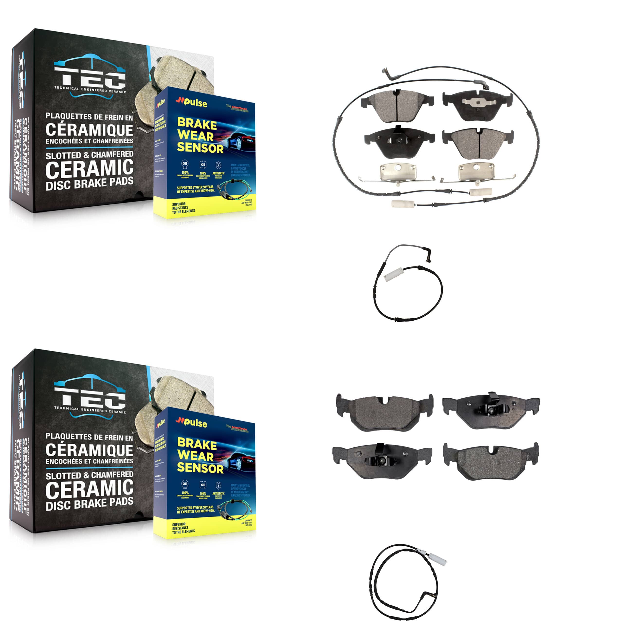 TEC - KTW-100345 - Front and Rear Disc Brake Pad Kits