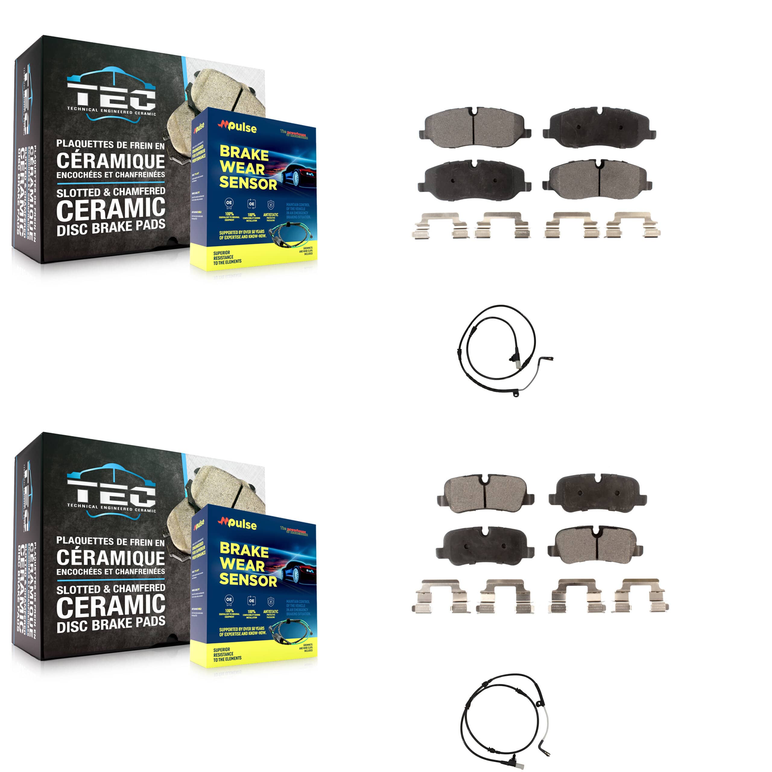 TEC - KTW-100362 - Front and Rear Disc Brake Pad Kits