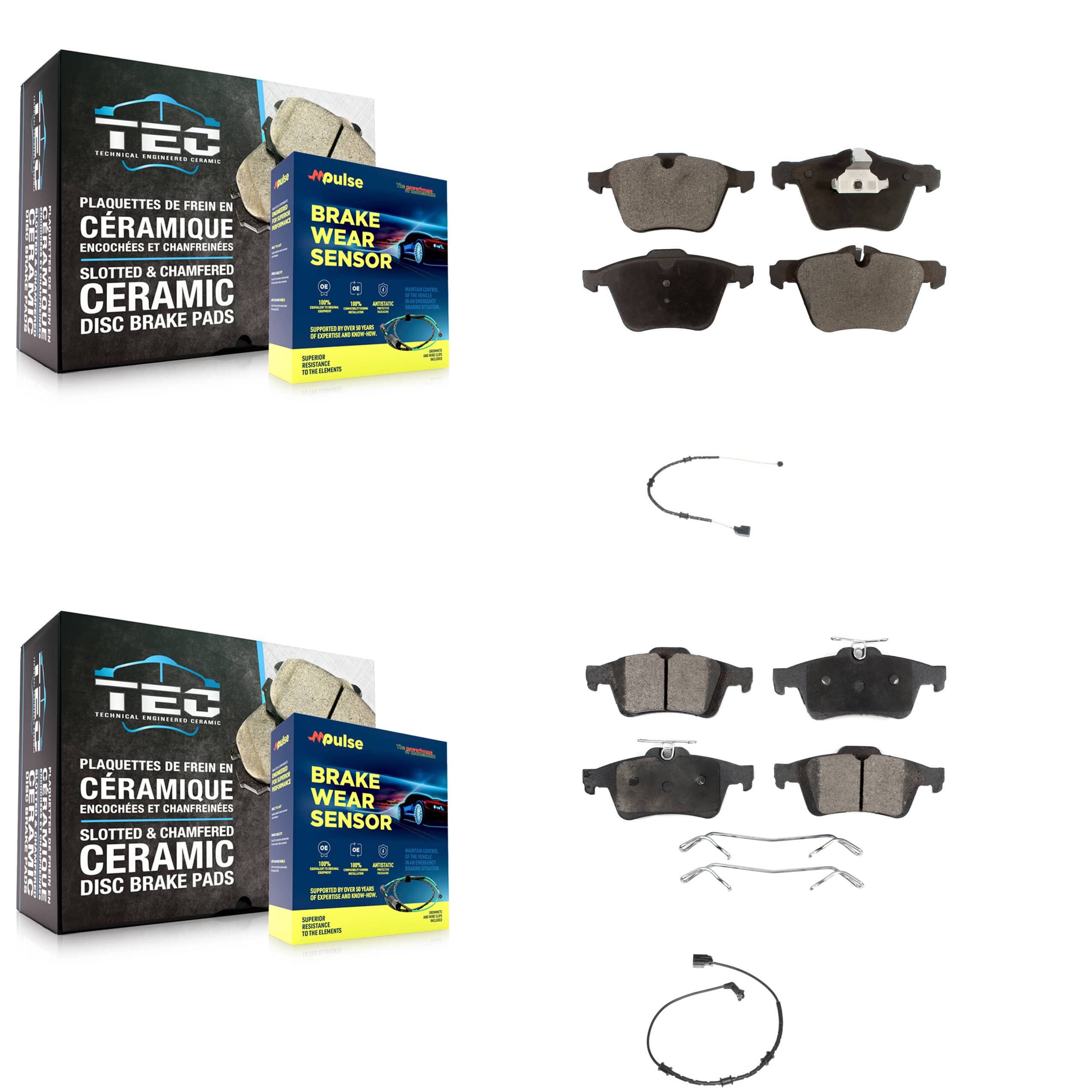 TEC - KTW-100366 - Front and Rear Disc Brake Pad Kits