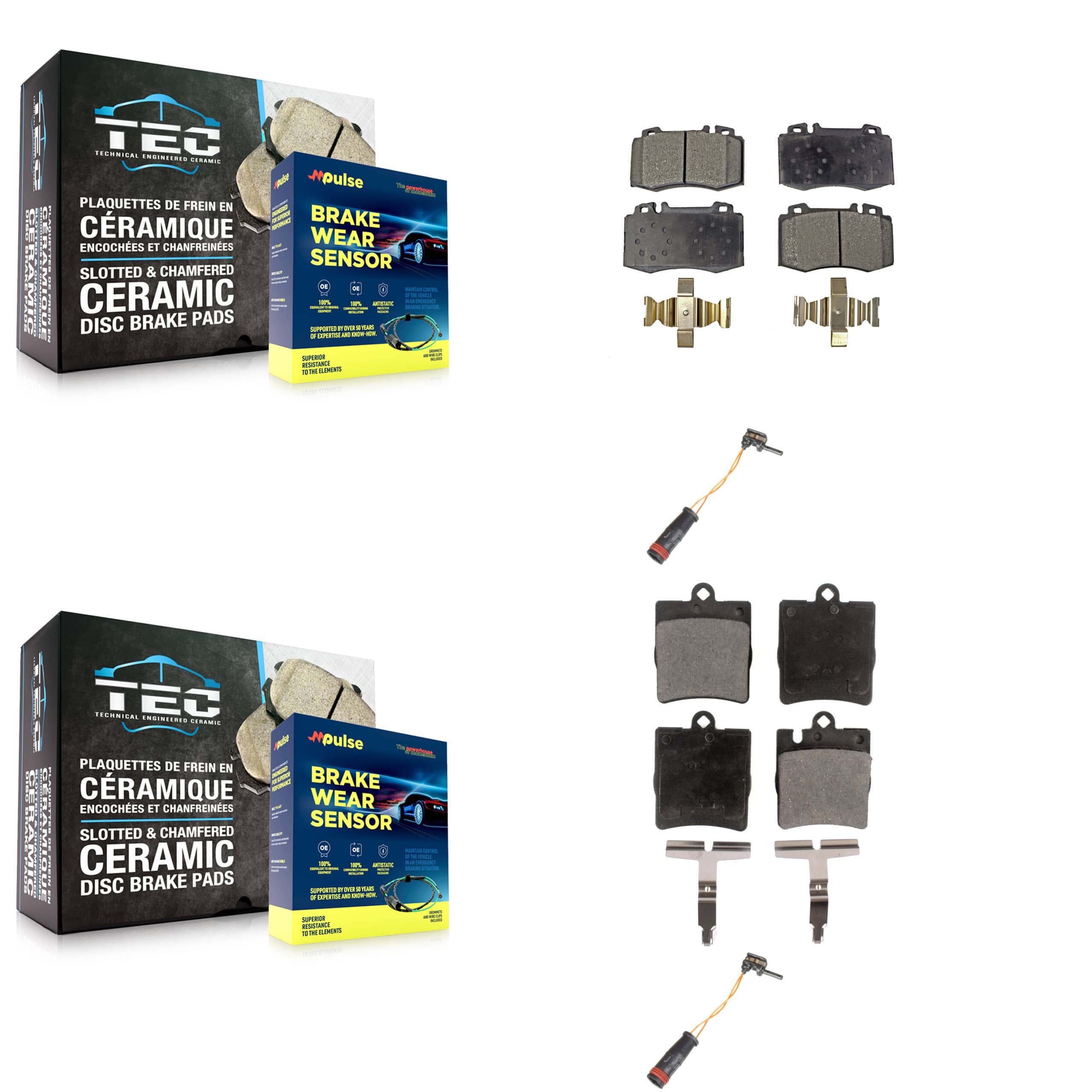 TEC - KTW-100375 - Front and Rear Disc Brake Pad Kits