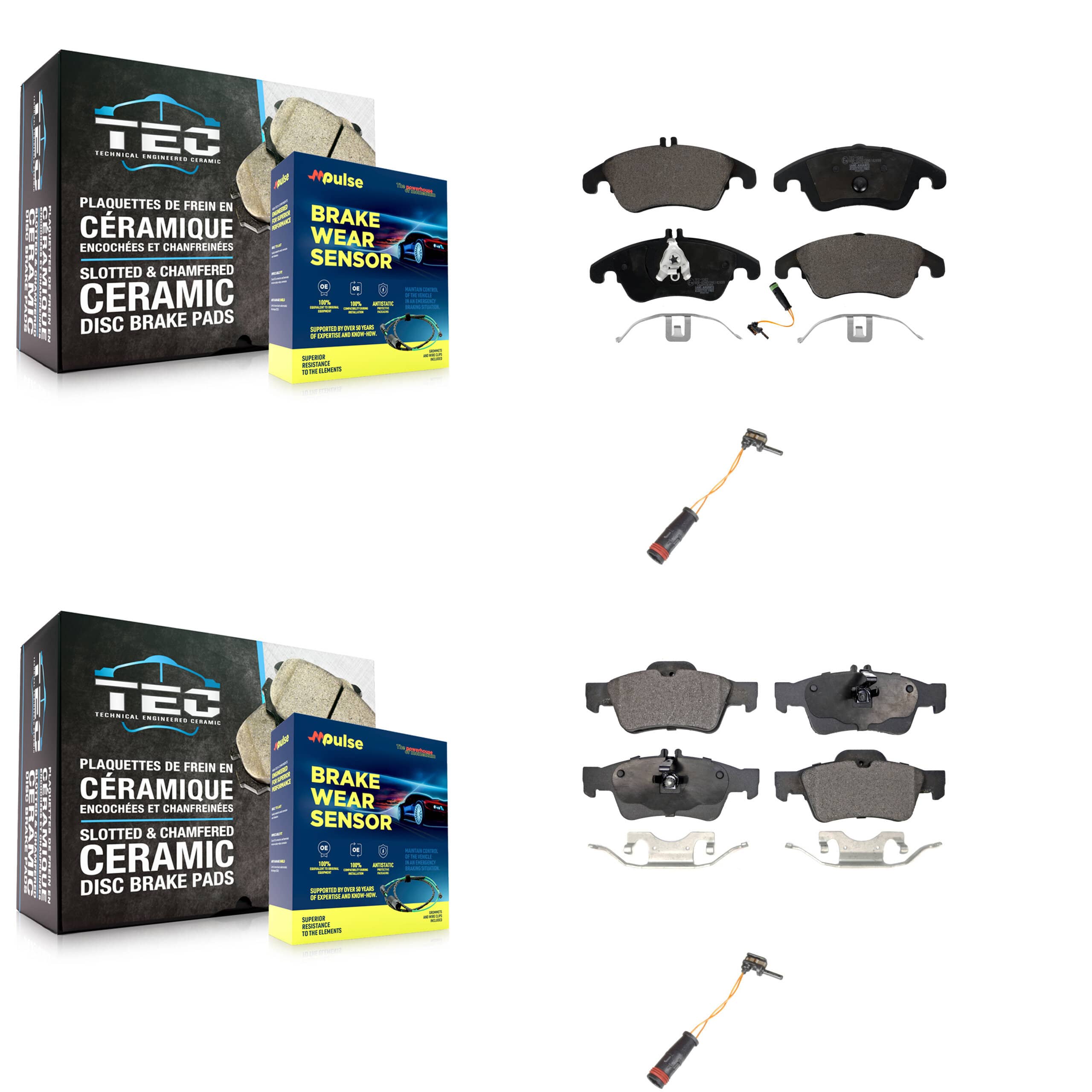 TEC - KTW-100397 - Front and Rear Disc Brake Pad Kits