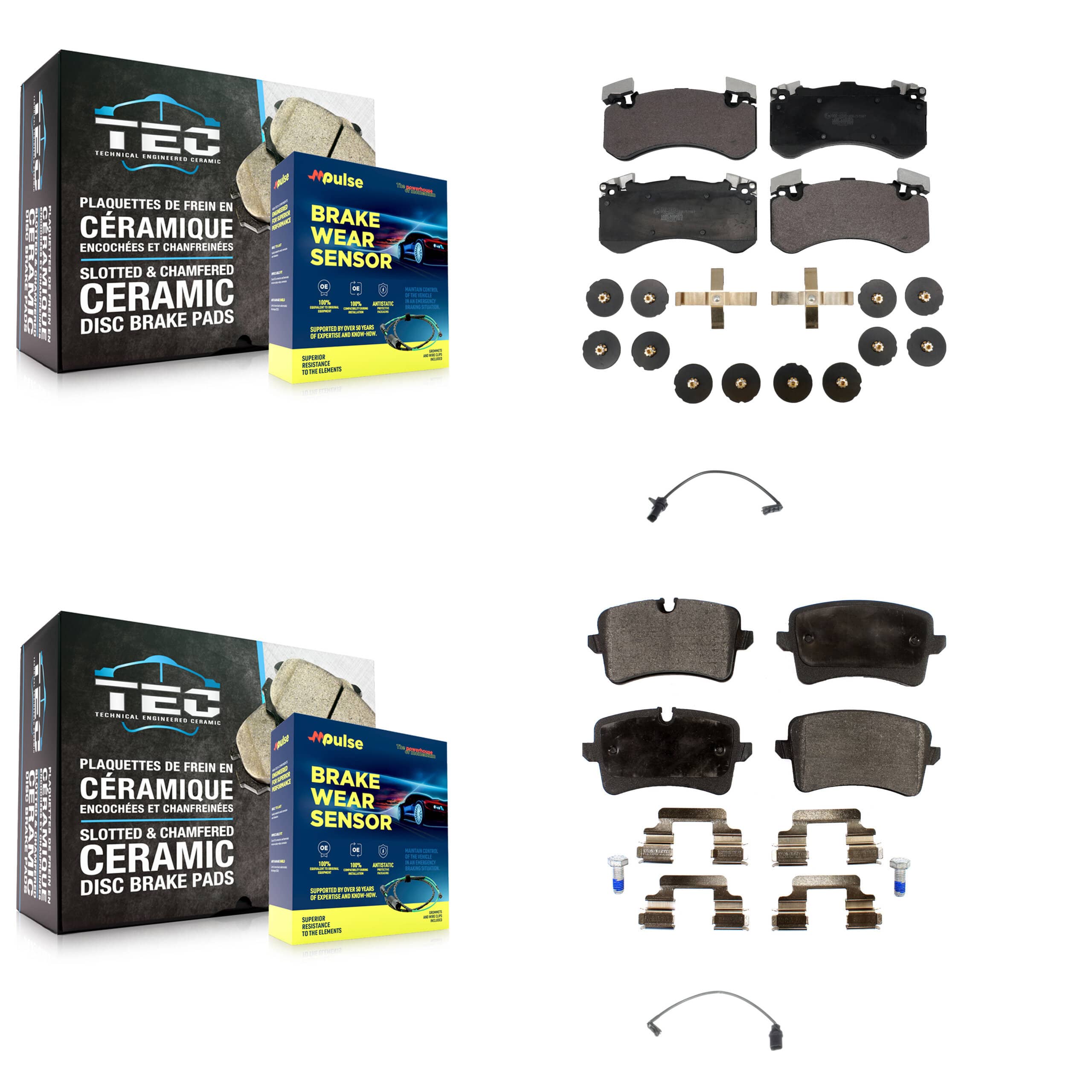 TEC - KTW-100407 - Front and Rear Disc Brake Pad Kits