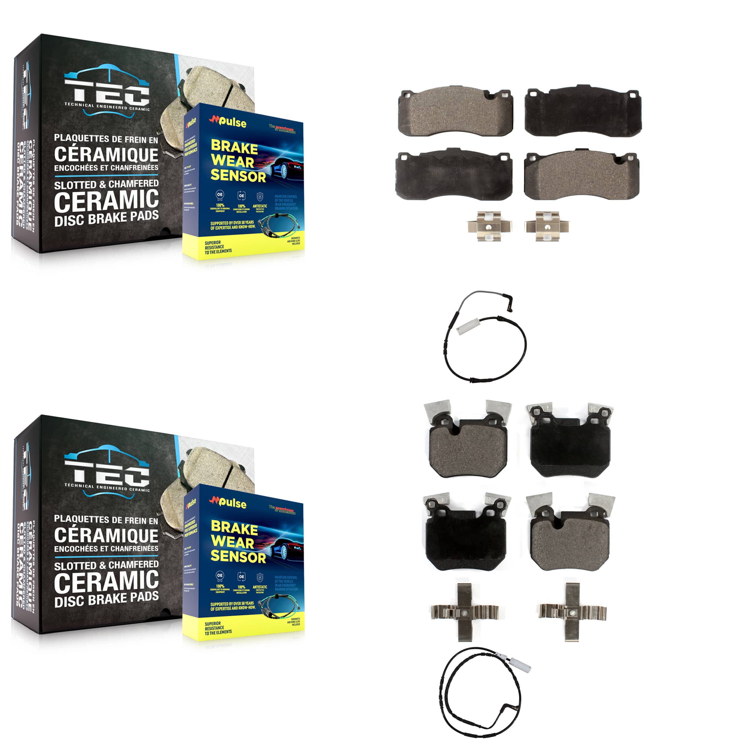 TEC - KTW-100422 - Front and Rear Disc Brake Pad Kits
