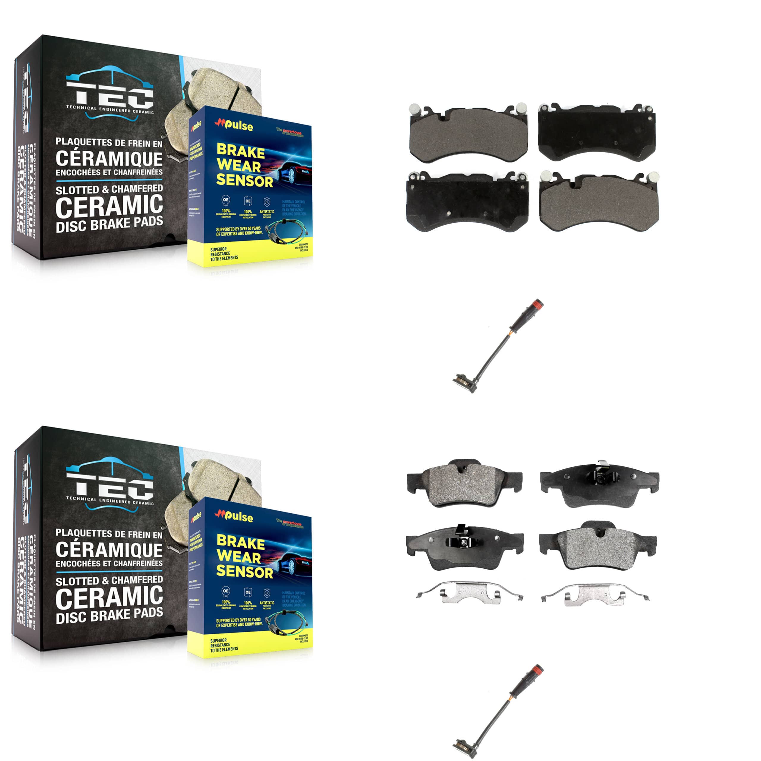 TEC - KTW-100435 - Front and Rear Disc Brake Pad Kits