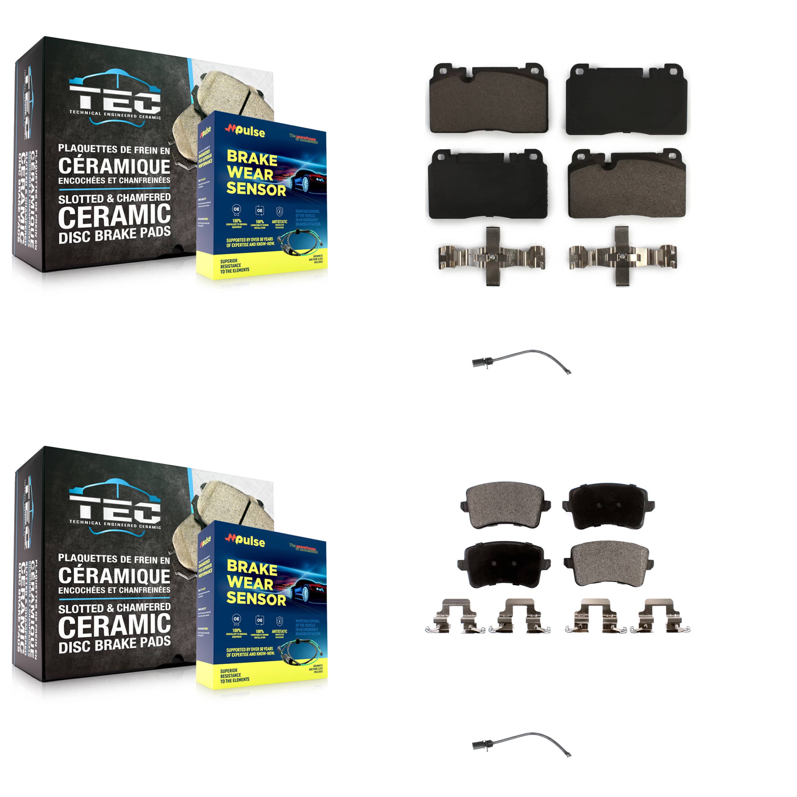 TEC - KTW-100437 - Front and Rear Disc Brake Pad Kits