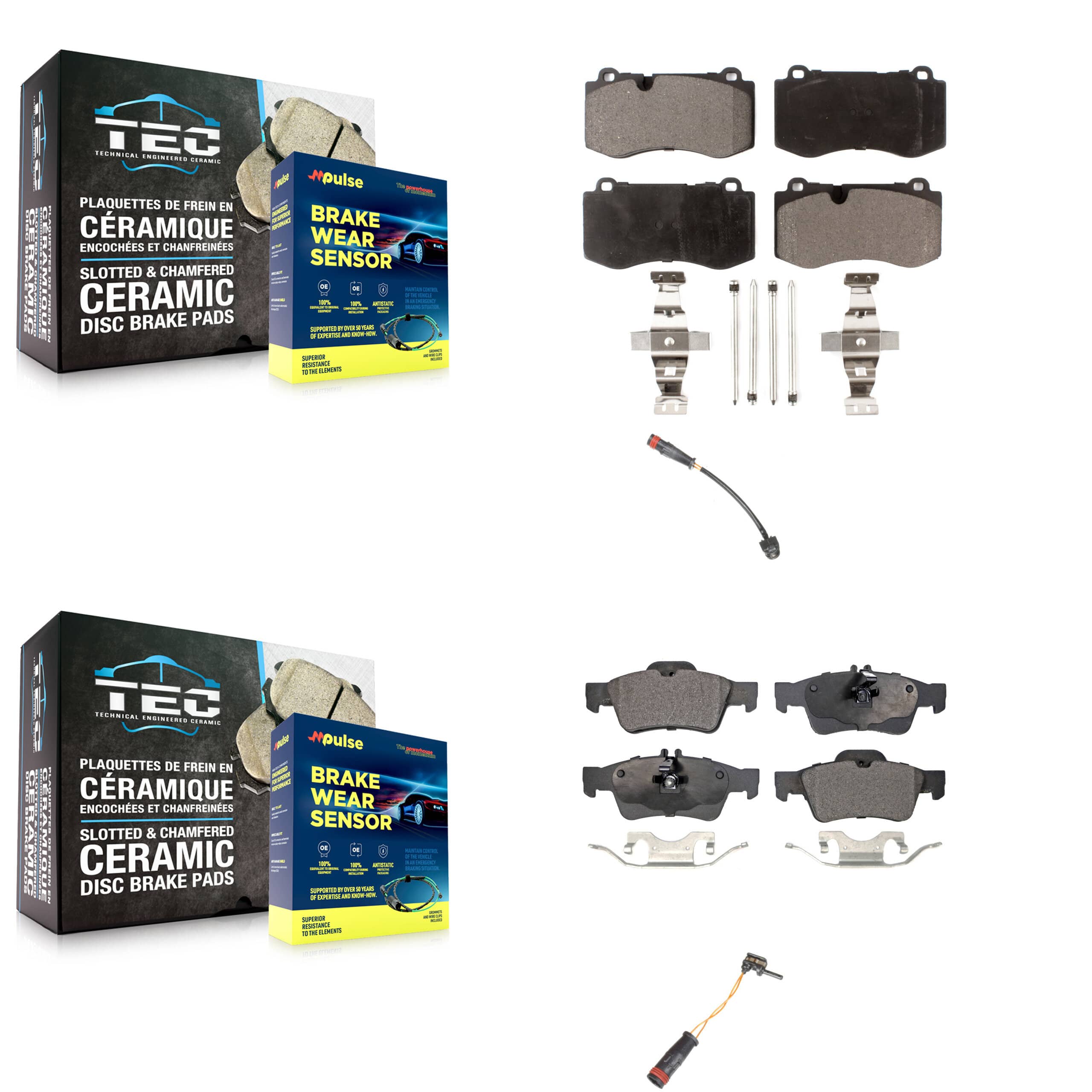 TEC - KTW-100441 - Front and Rear Disc Brake Pad Kits