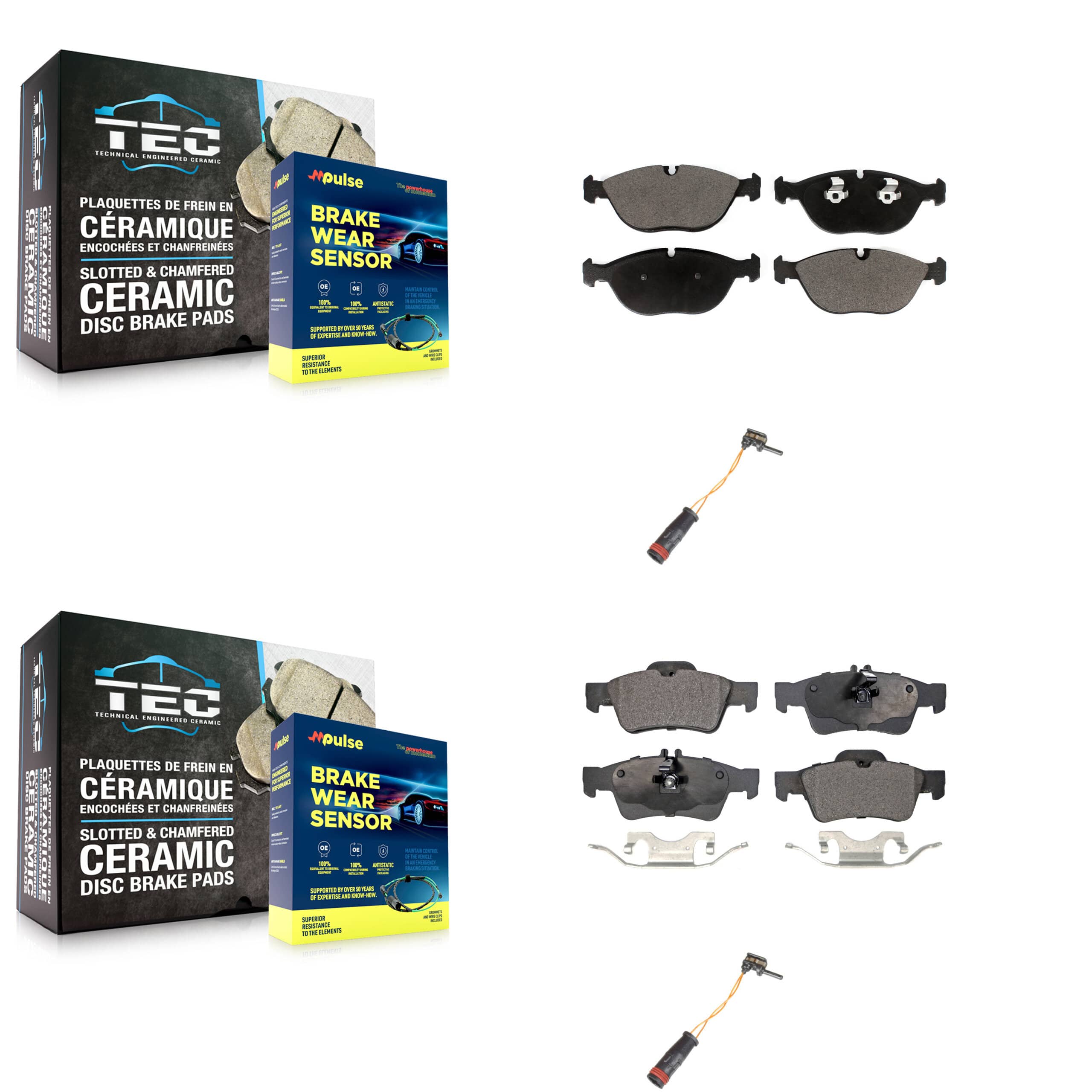 TEC - KTW-100447 - Front and Rear Disc Brake Pad Kits