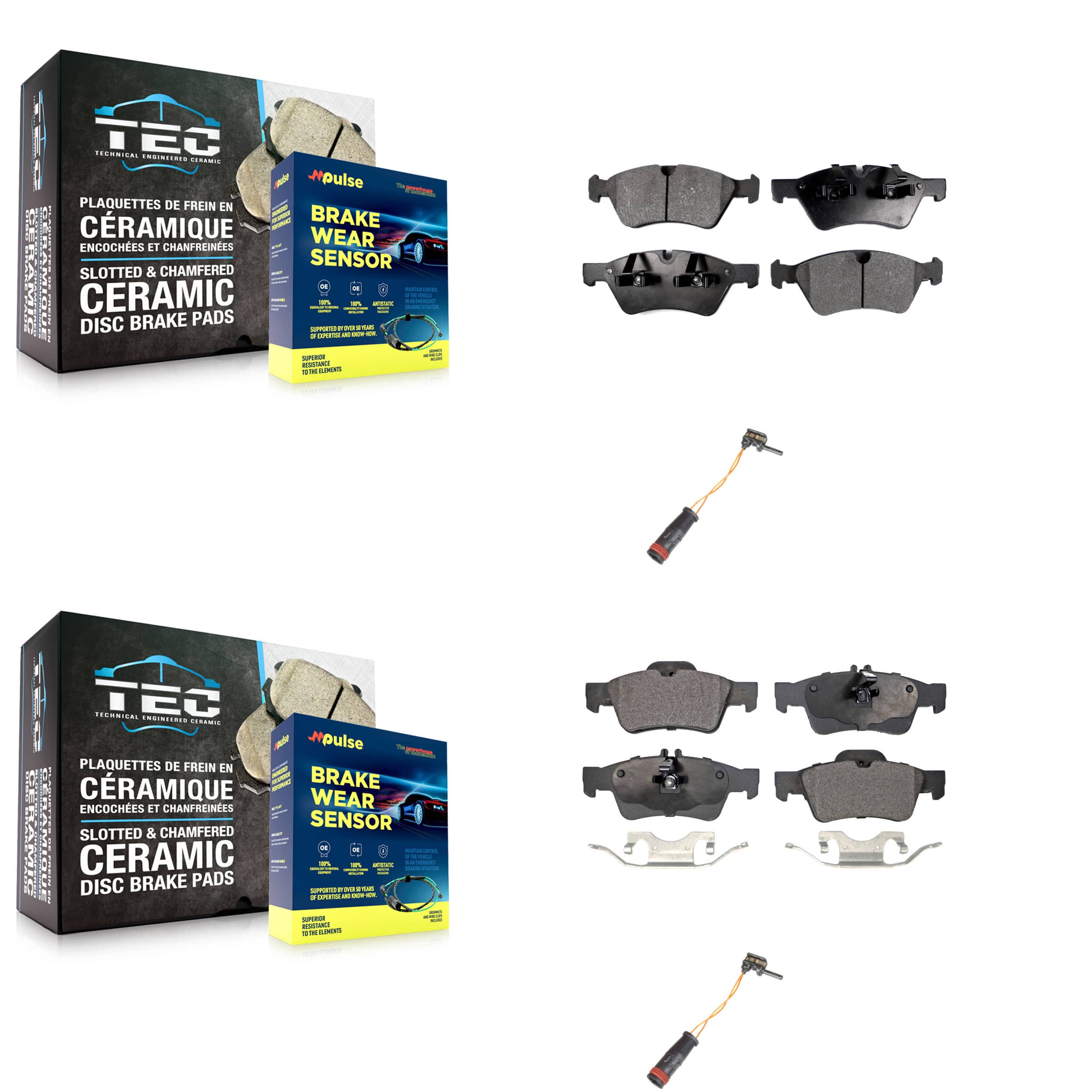 TEC - KTW-100450 - Front and Rear Disc Brake Pad Kits