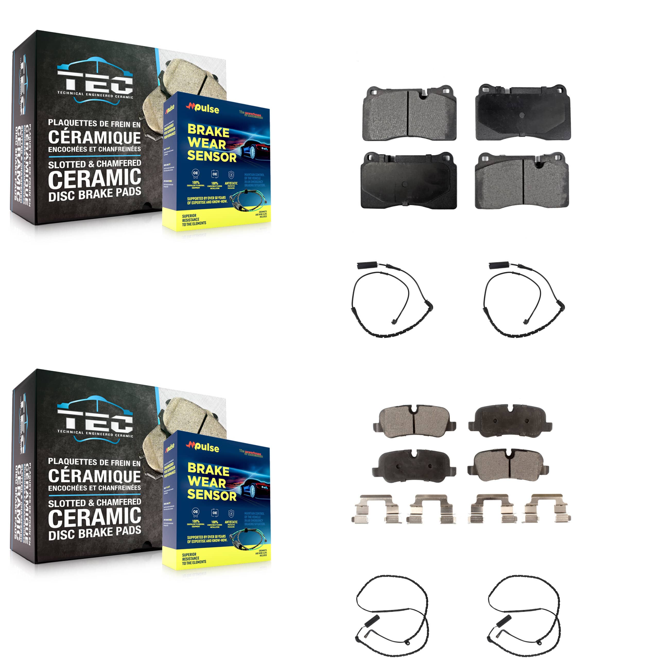 TEC - KTW-100486 - Front and Rear Disc Brake Pad Kits