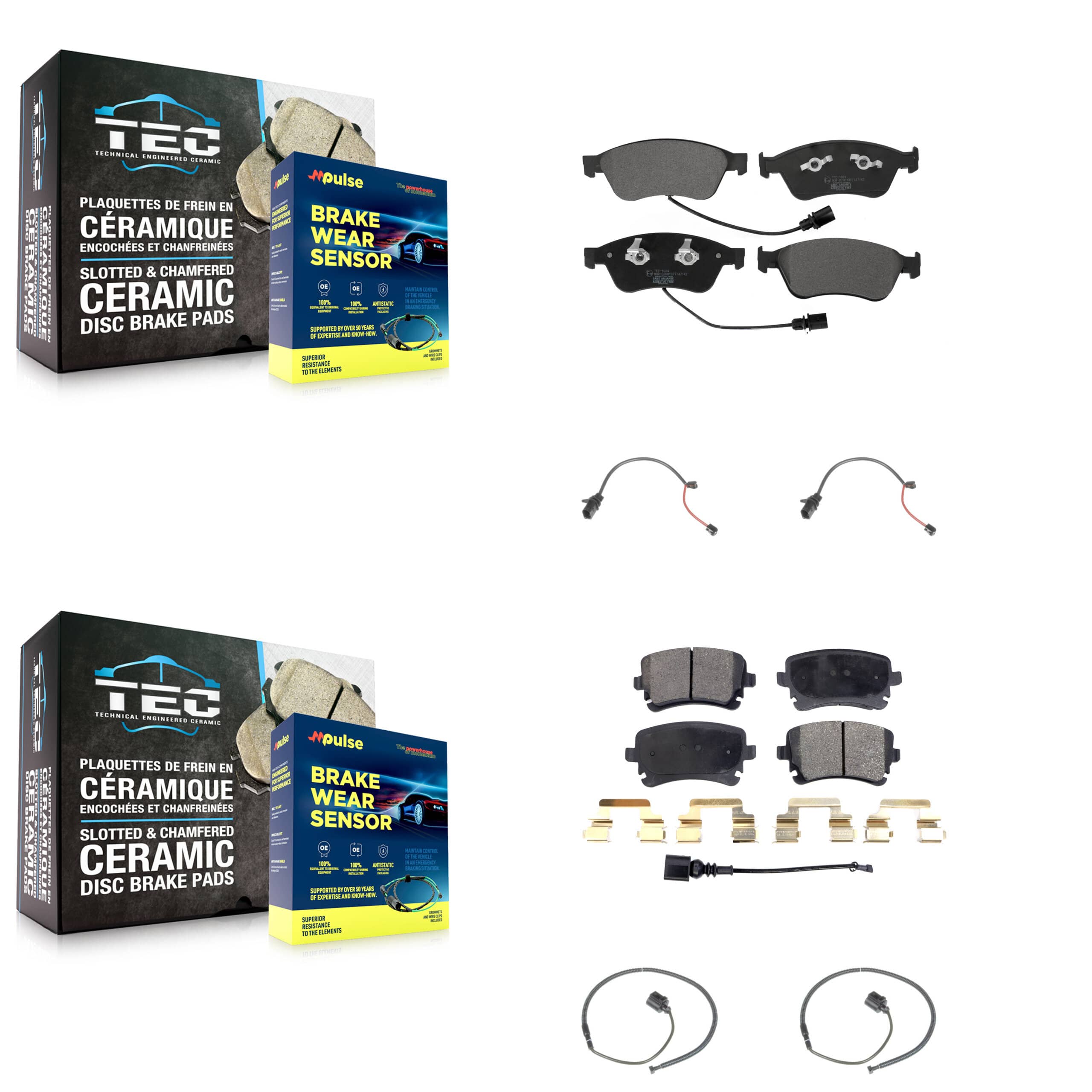 TEC - KTW-100510 - Front and Rear Disc Brake Pad Kits