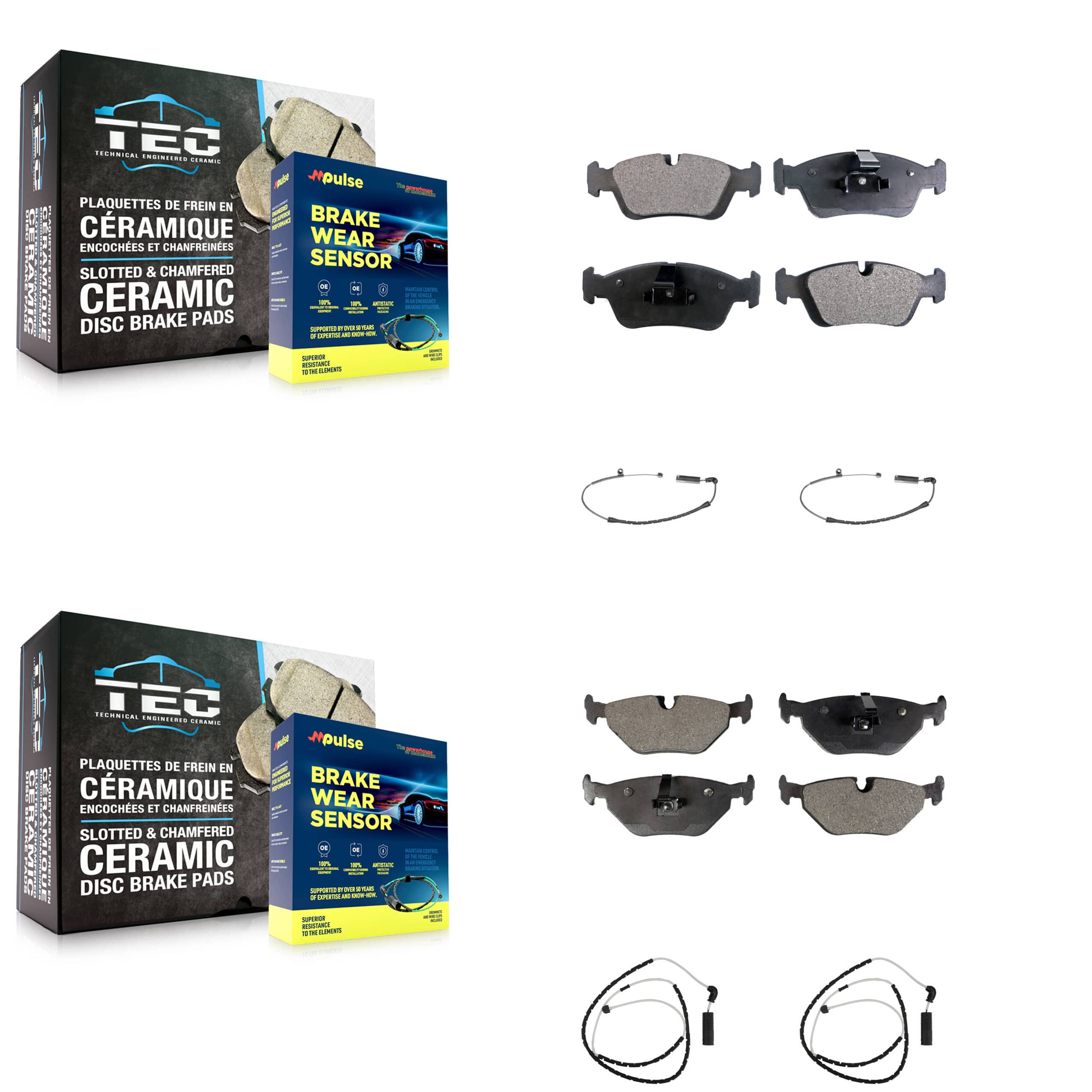 TEC - KTW-100522 - Front and Rear Disc Brake Pad Kits
