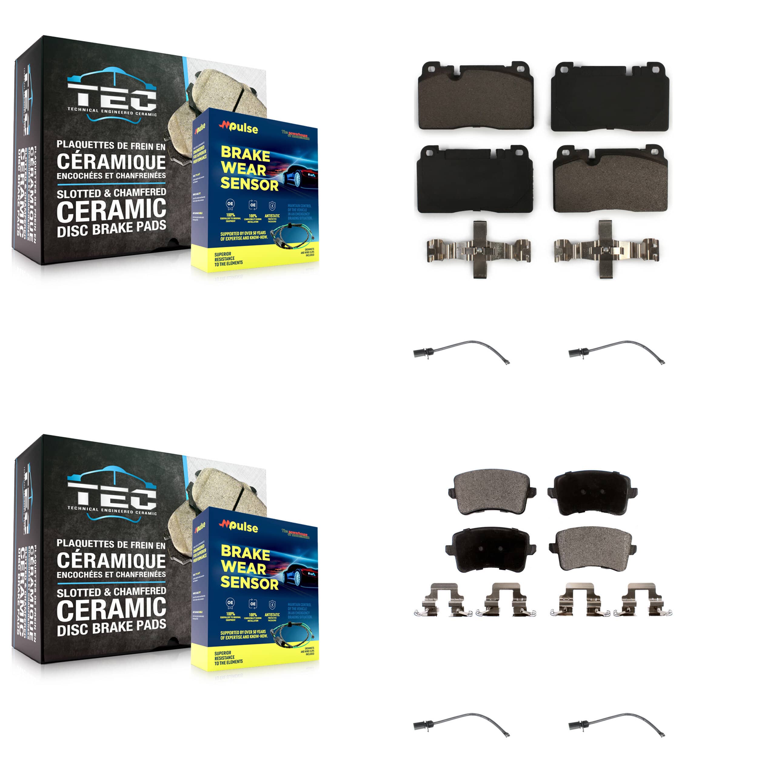 TEC - KTW-100543 - Front and Rear Disc Brake Pad Kits