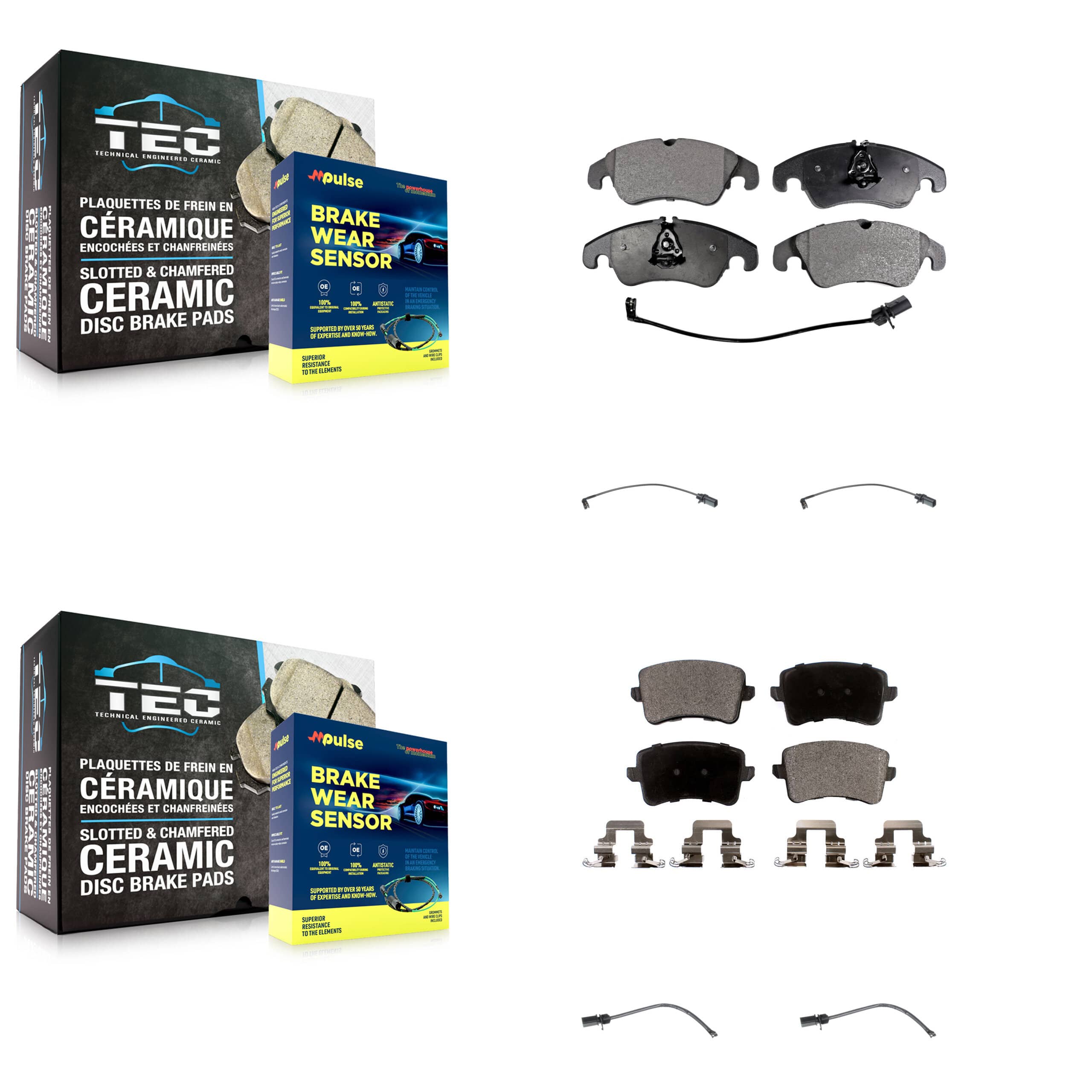TEC - KTW-100544 - Front and Rear Disc Brake Pad Kits