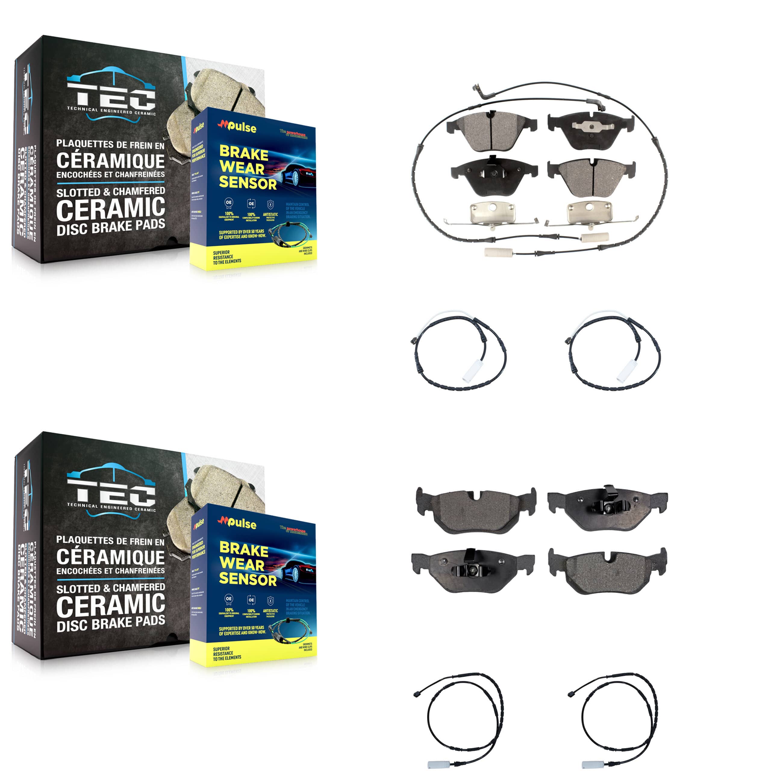 TEC - KTW-100545 - Front and Rear Disc Brake Pad Kits