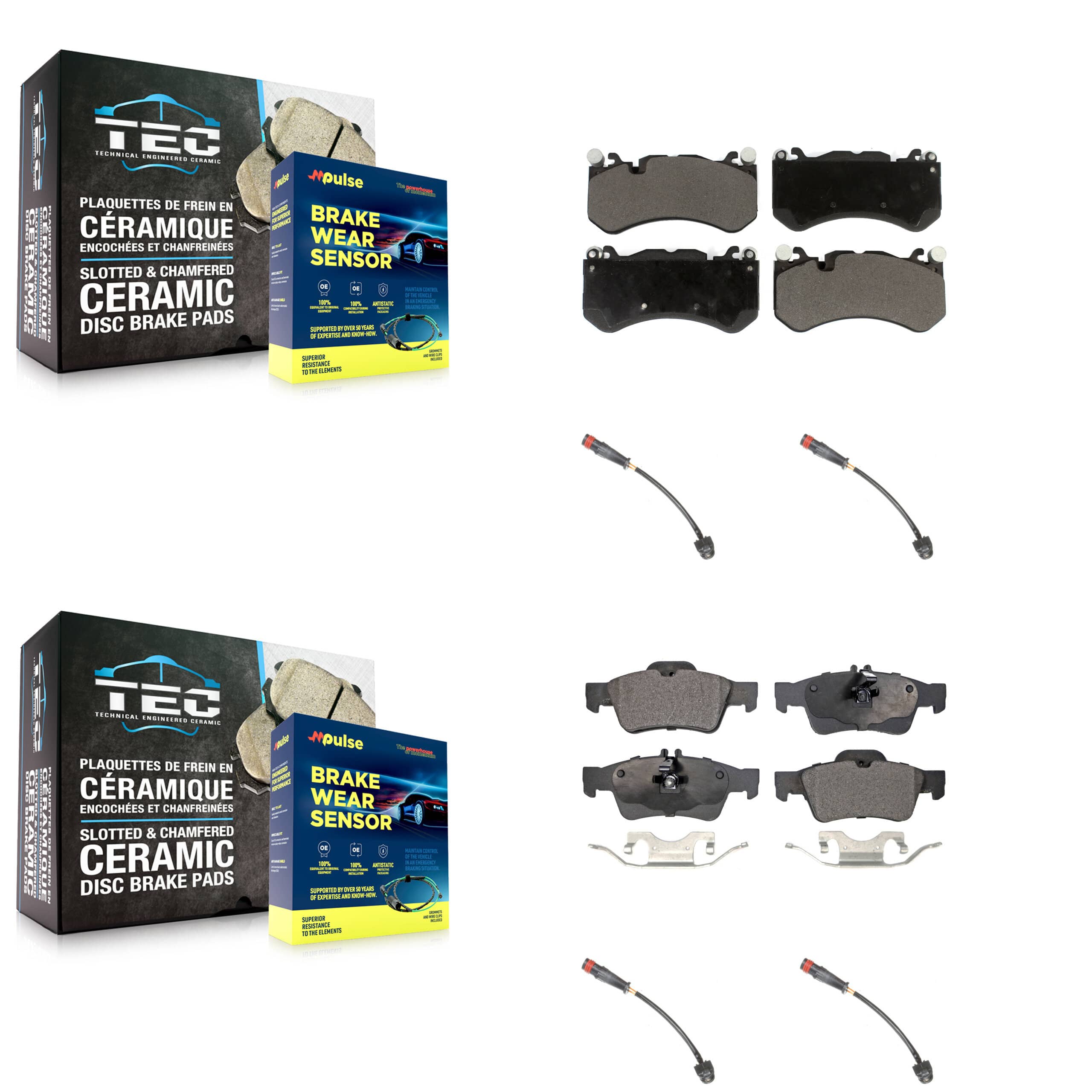 TEC - KTW-100552 - Front and Rear Disc Brake Pad Kits