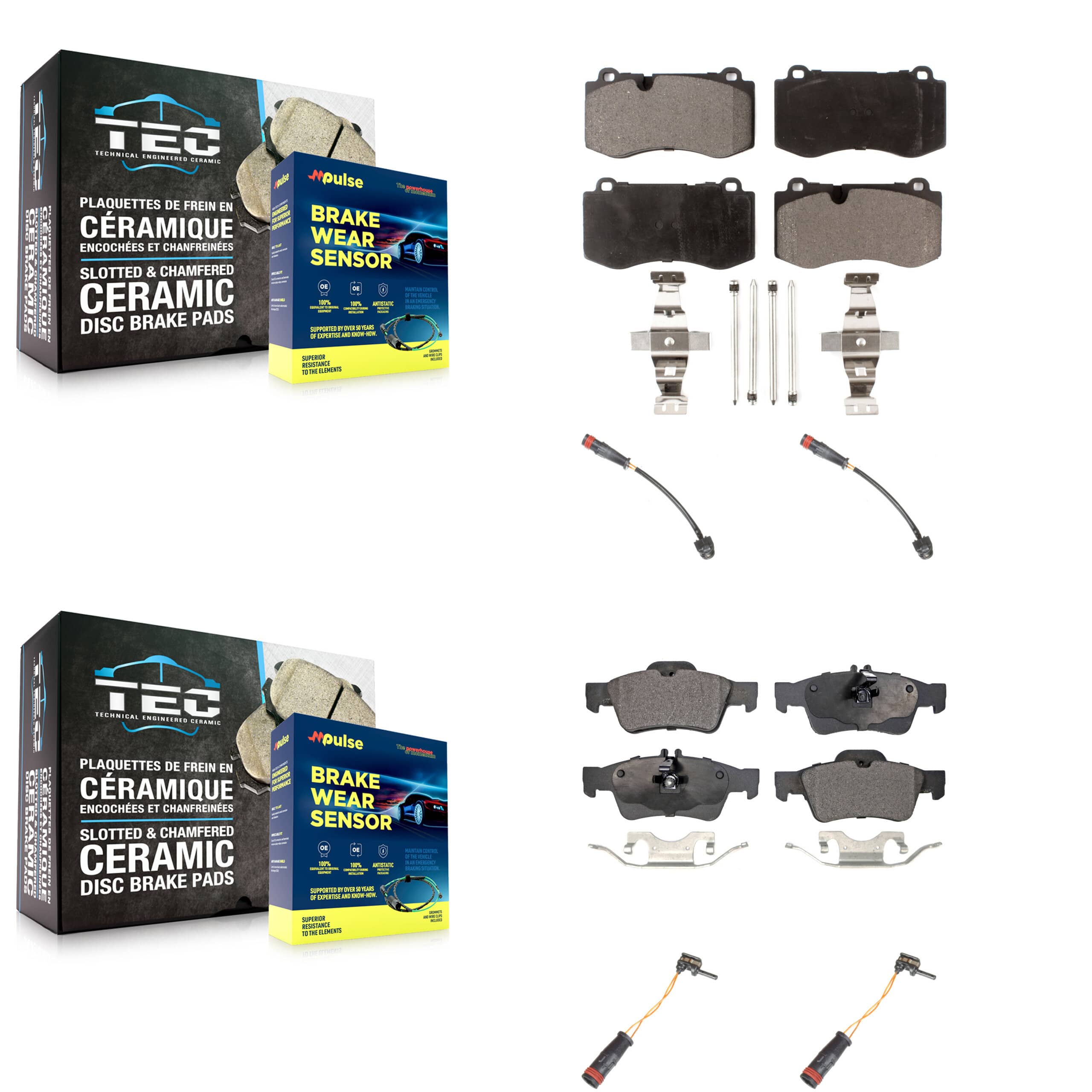 TEC - KTW-100556 - Front and Rear Disc Brake Pad Kits