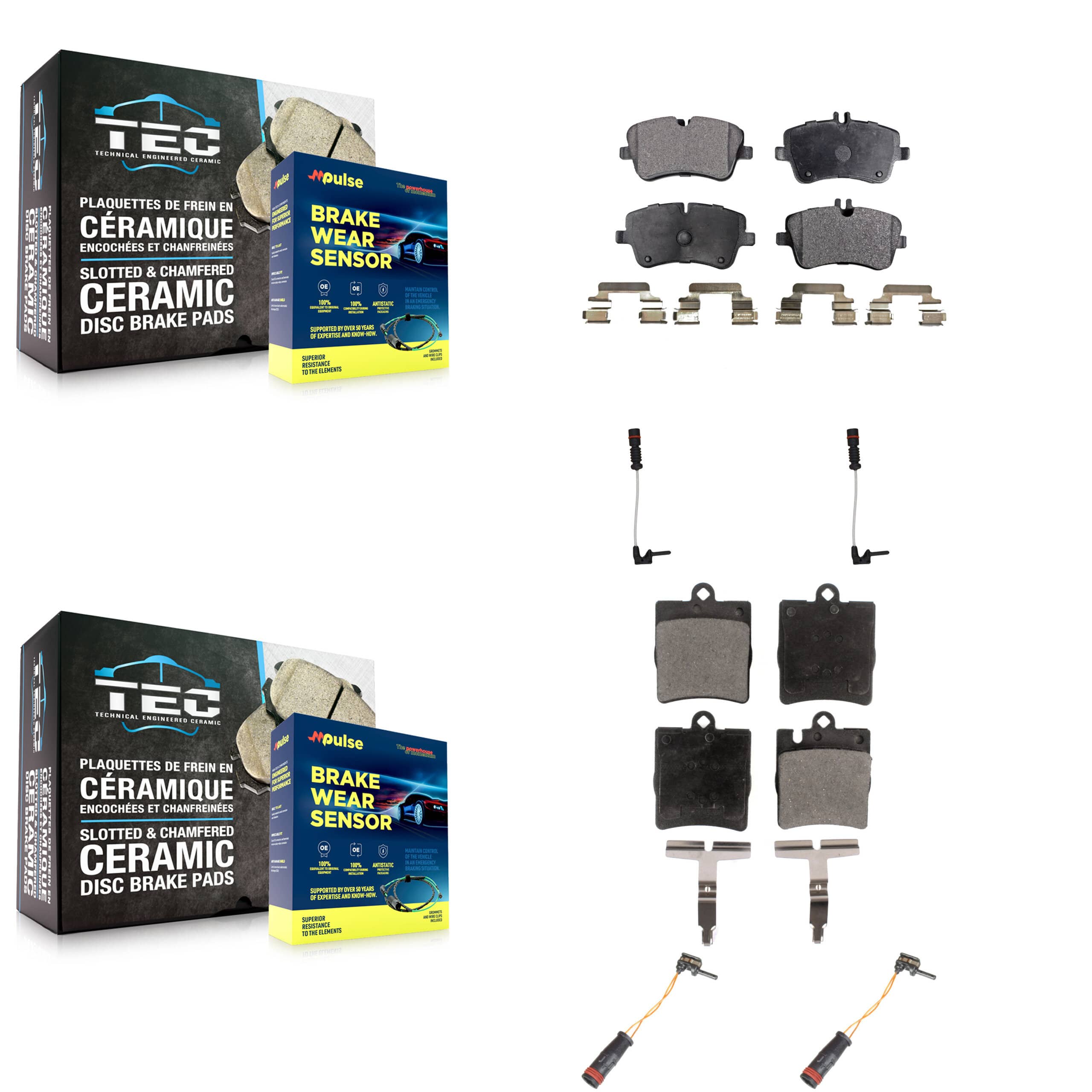 TEC - KTW-100568 - Front and Rear Disc Brake Pad Kits