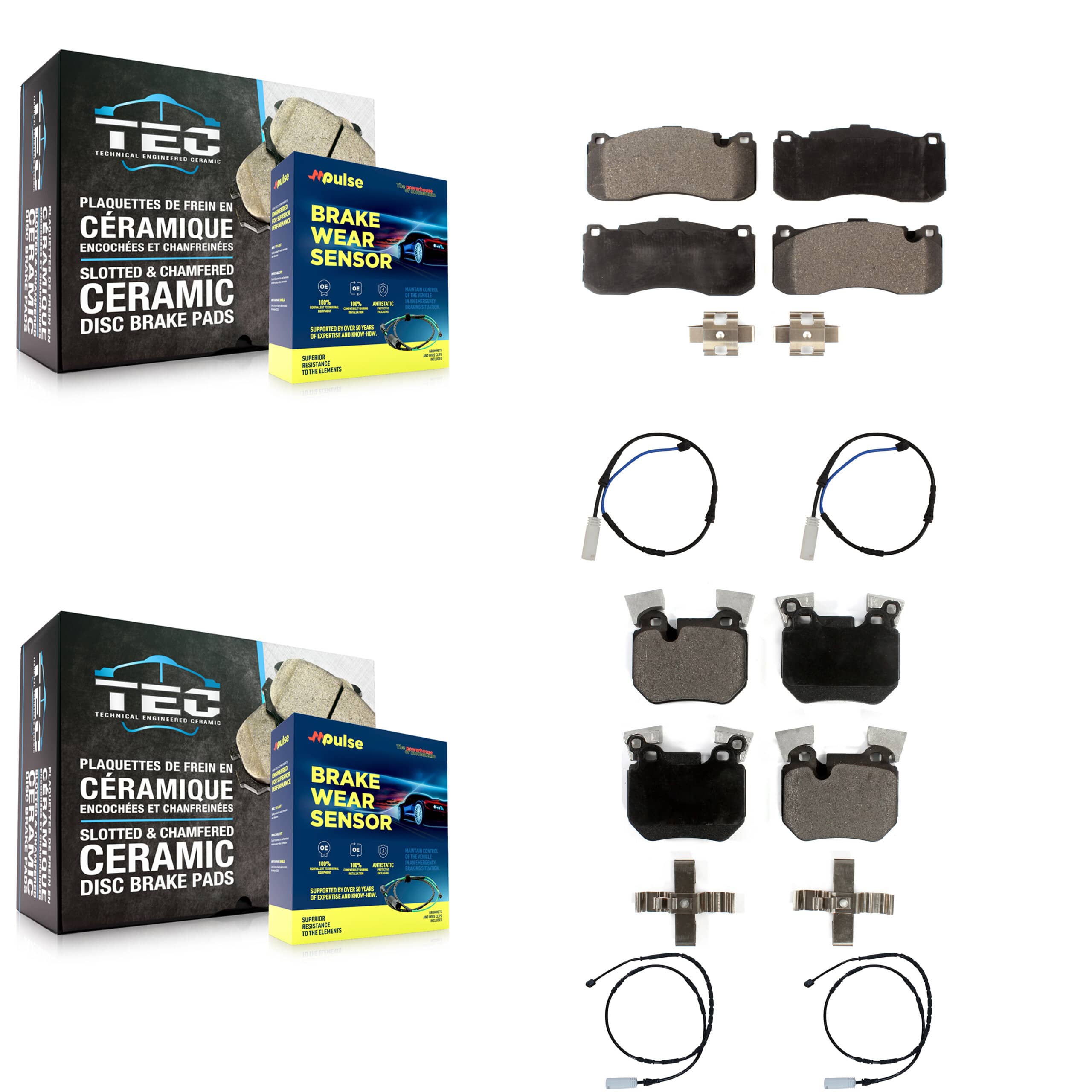 TEC - KTW-100571 - Front and Rear Disc Brake Pad Kits