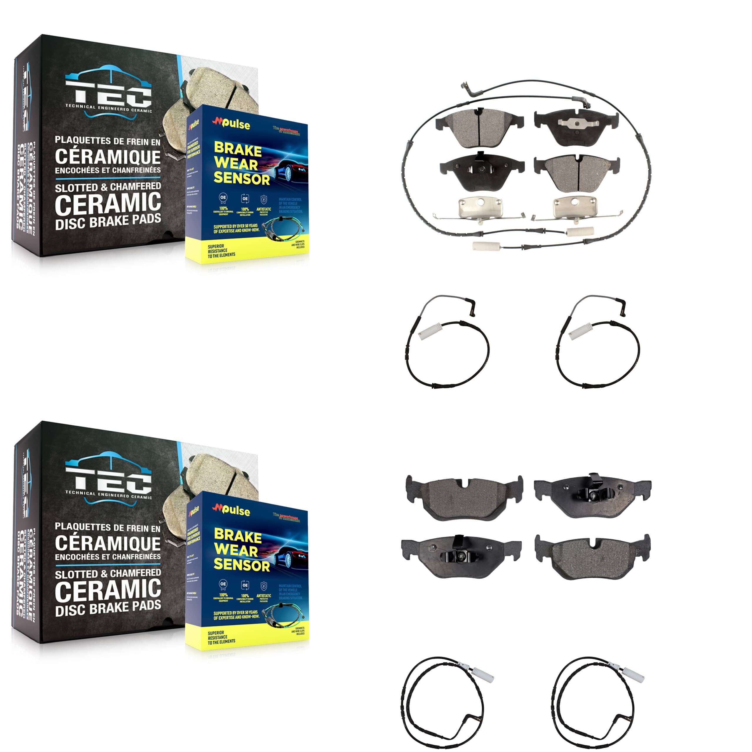 TEC - KTW-100597 - Front and Rear Disc Brake Pad Kits