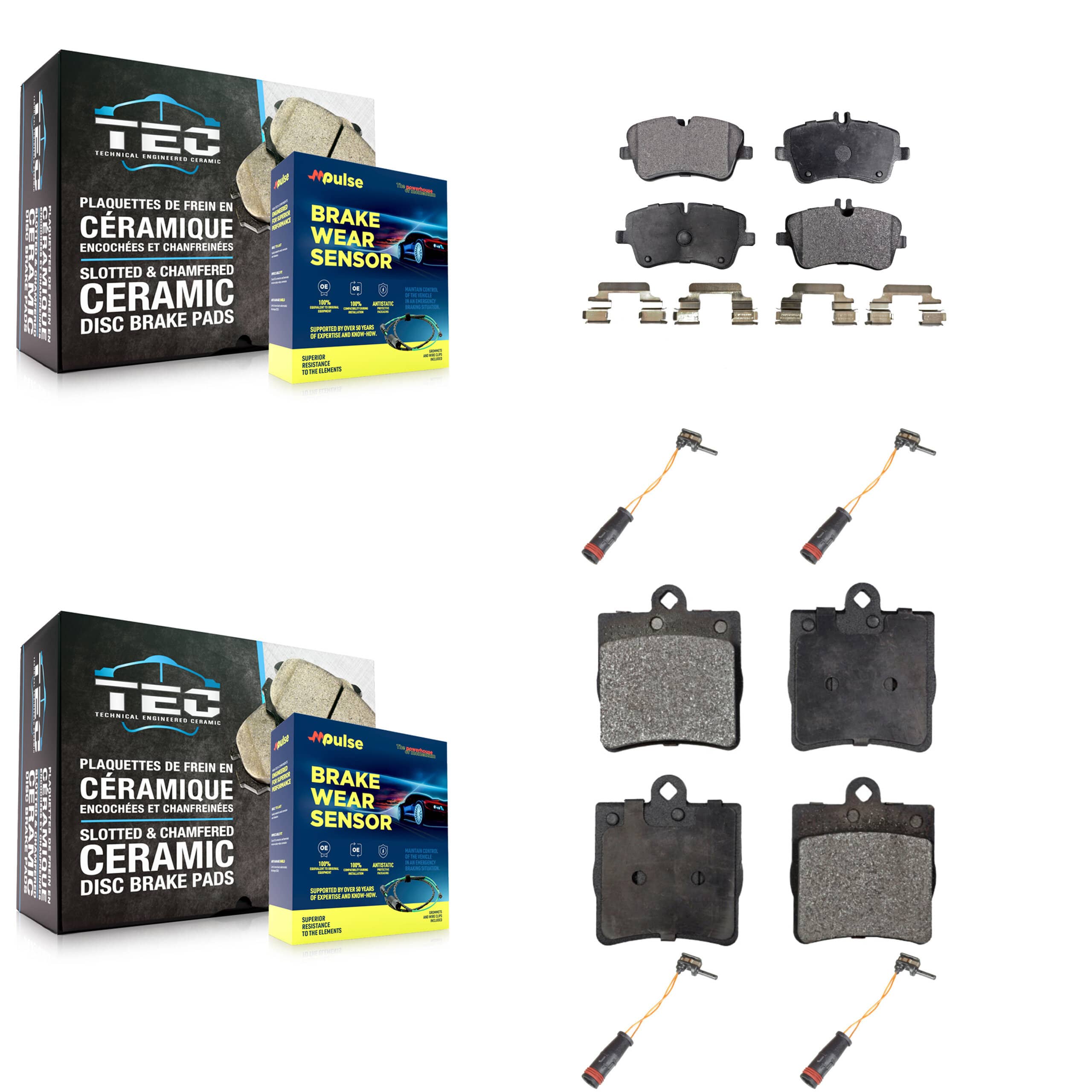 TEC - KTW-100620 - Front and Rear Disc Brake Pad Kits