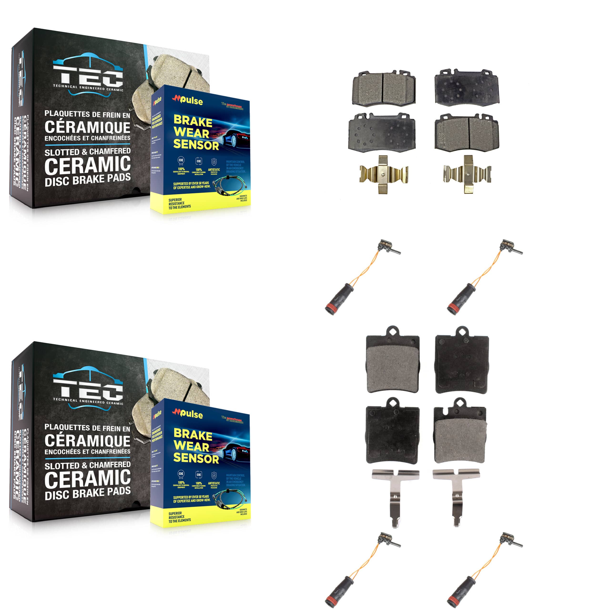 TEC - KTW-100621 - Front and Rear Disc Brake Pad Kits