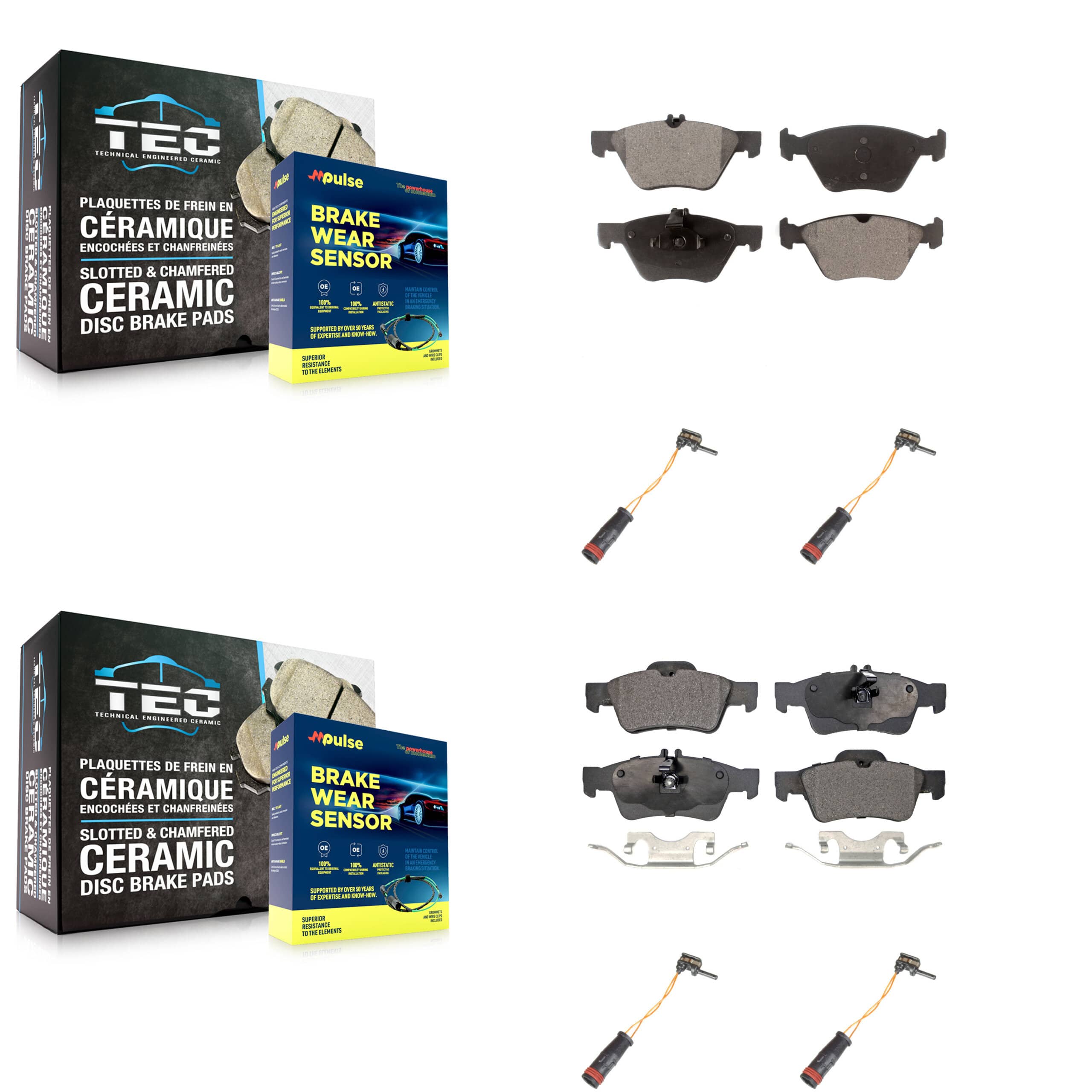 TEC - KTW-100625 - Front and Rear Disc Brake Pad Kits