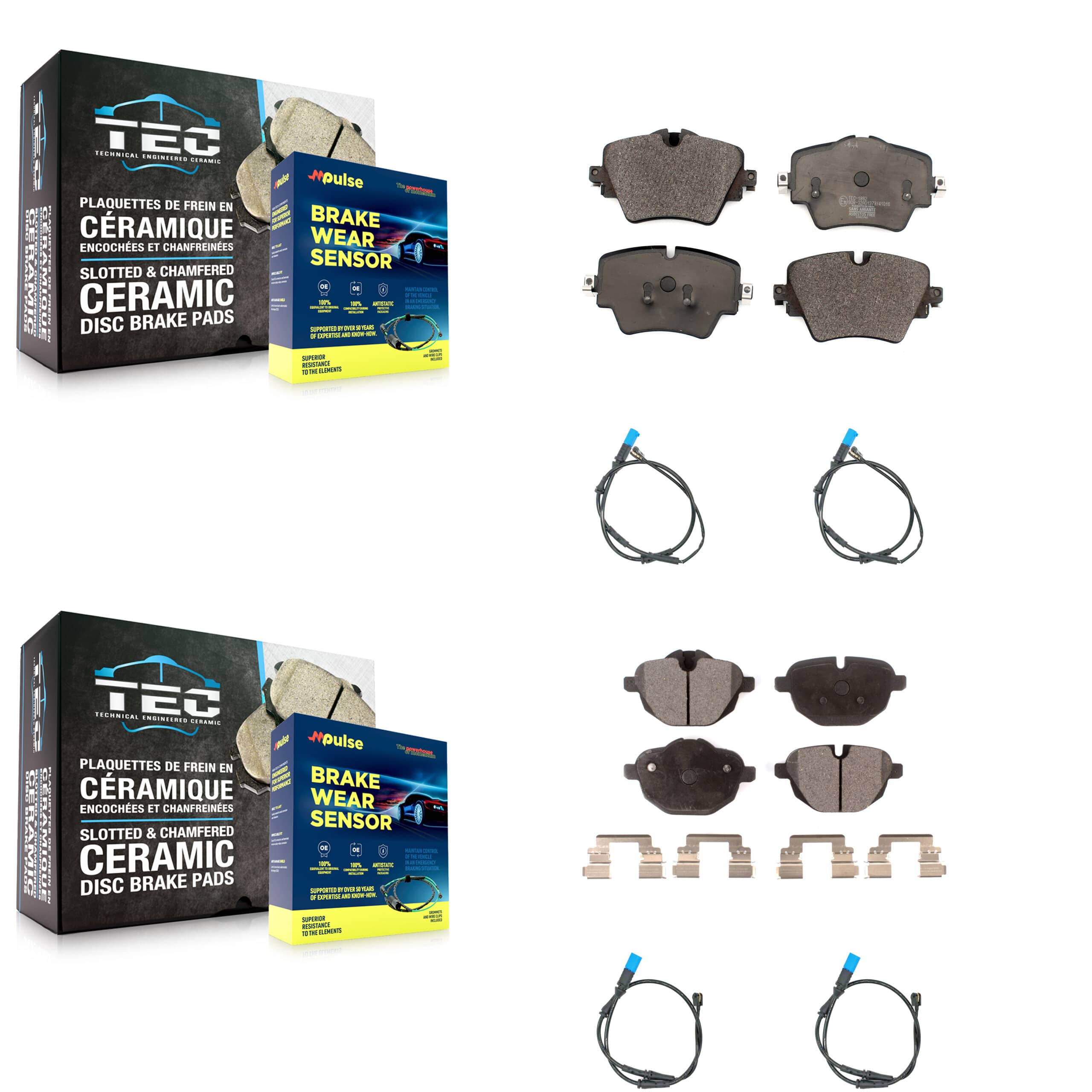 TEC - KTW-100633 - Front and Rear Disc Brake Pad Kits