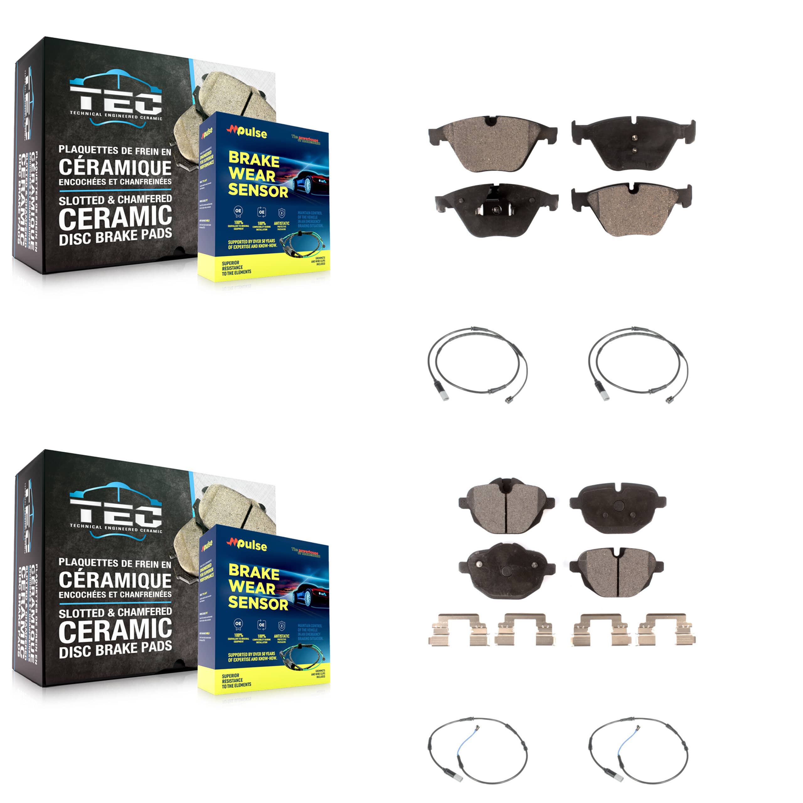 TEC - KTW-100638 - Front and Rear Disc Brake Pad Kits