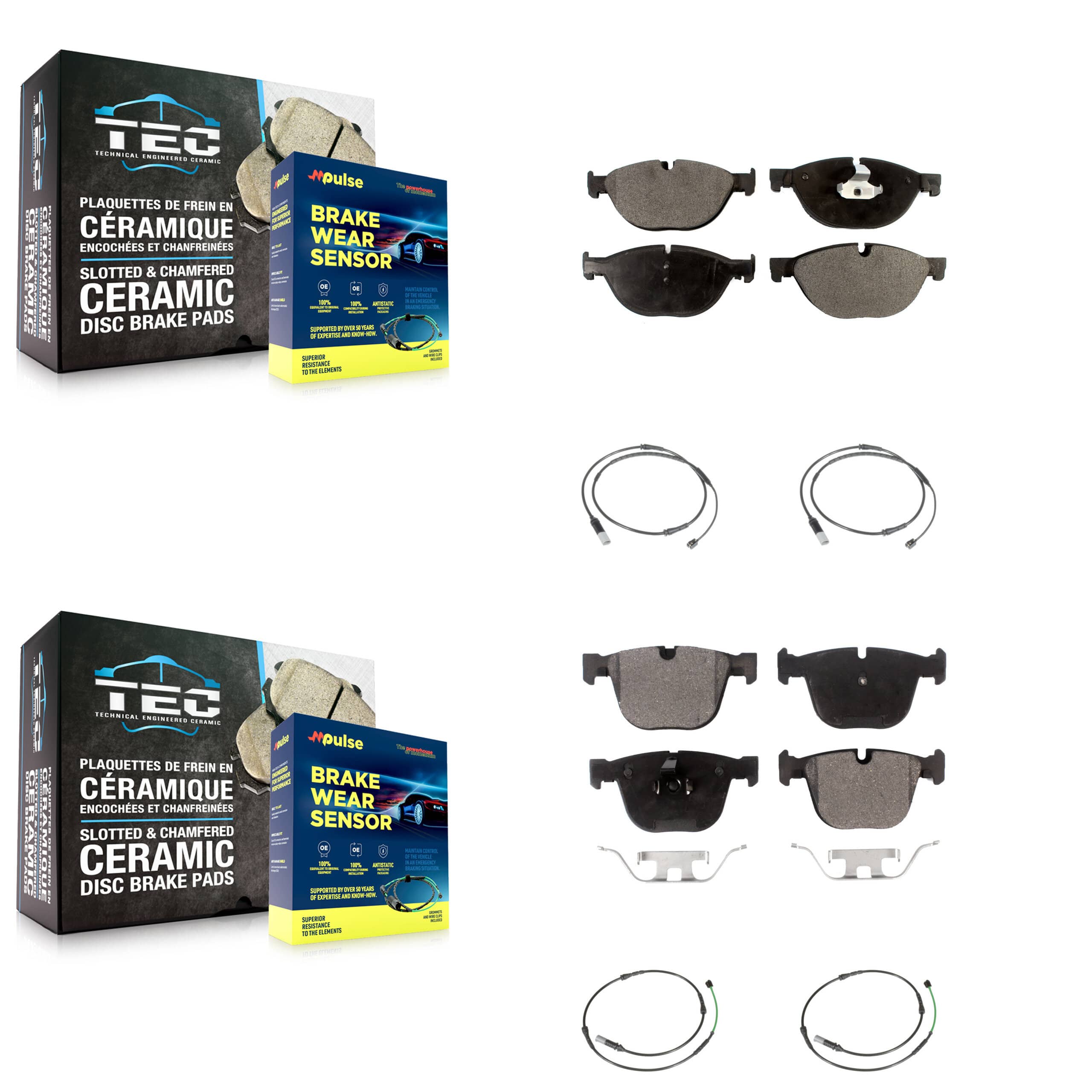 TEC - KTW-100639 - Front and Rear Disc Brake Pad Kits