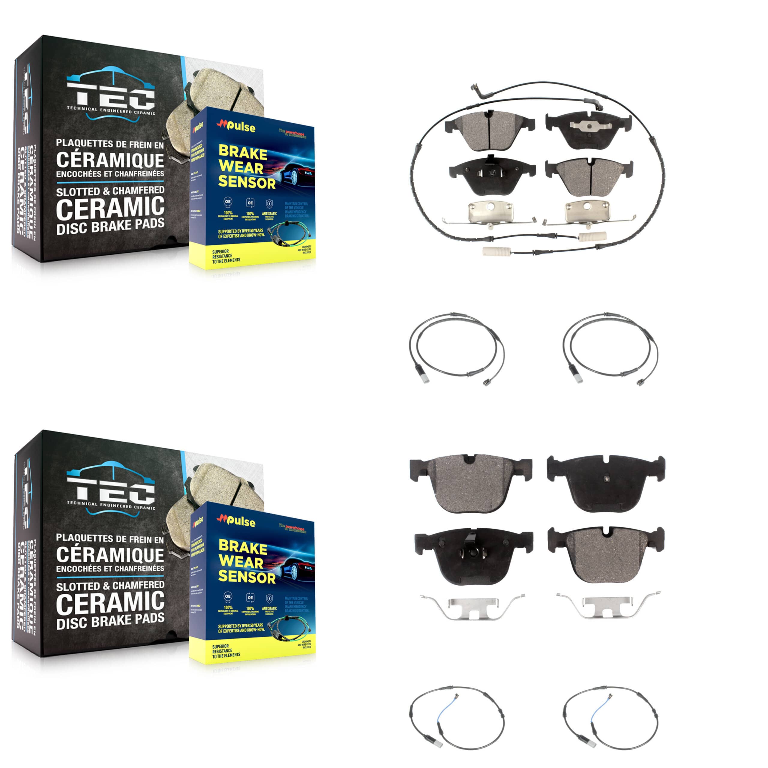 TEC - KTW-100643 - Front and Rear Disc Brake Pad Kits