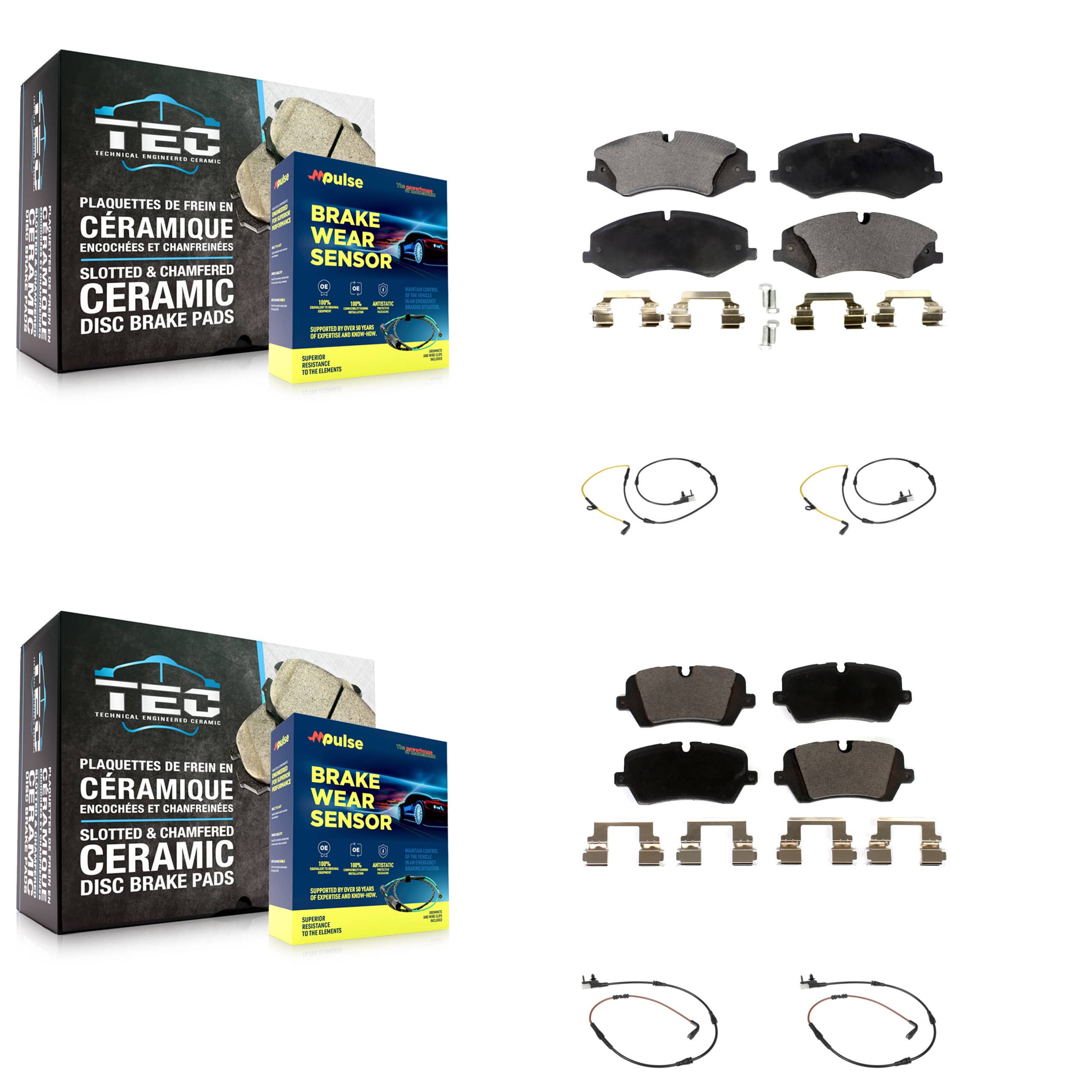 TEC - KTW-100647 - Front and Rear Disc Brake Pad Kits
