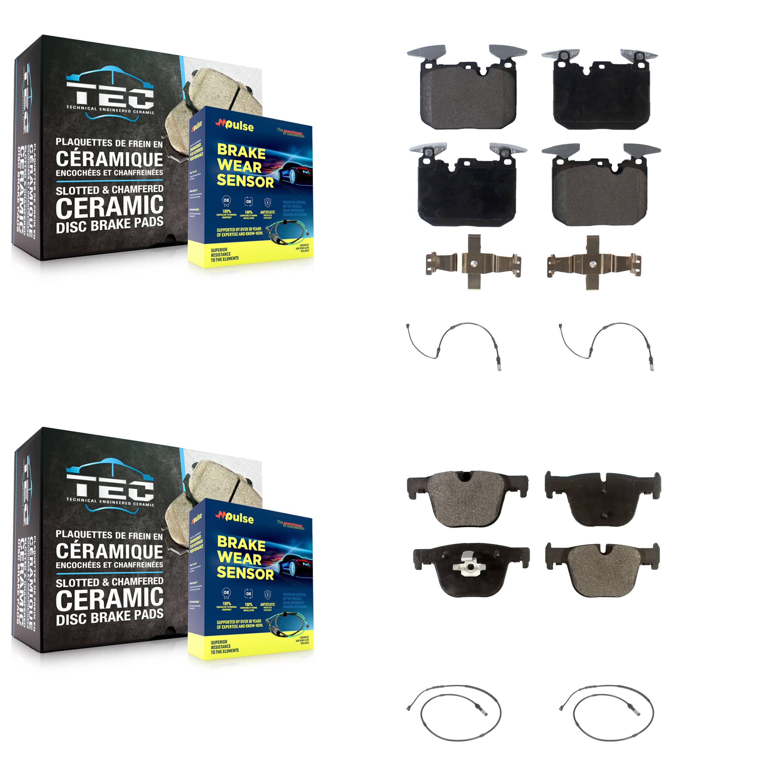 TEC - KTW-100650 - Front and Rear Disc Brake Pad Kits